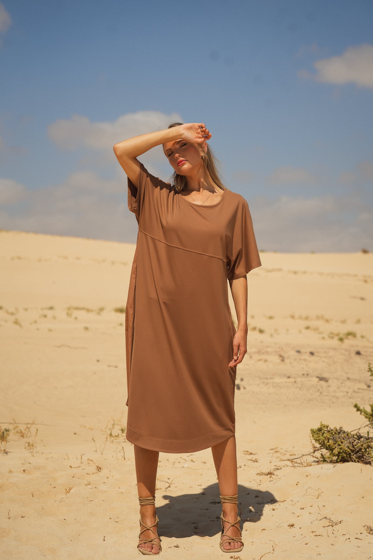 Vestido Midi Bi-Matéria