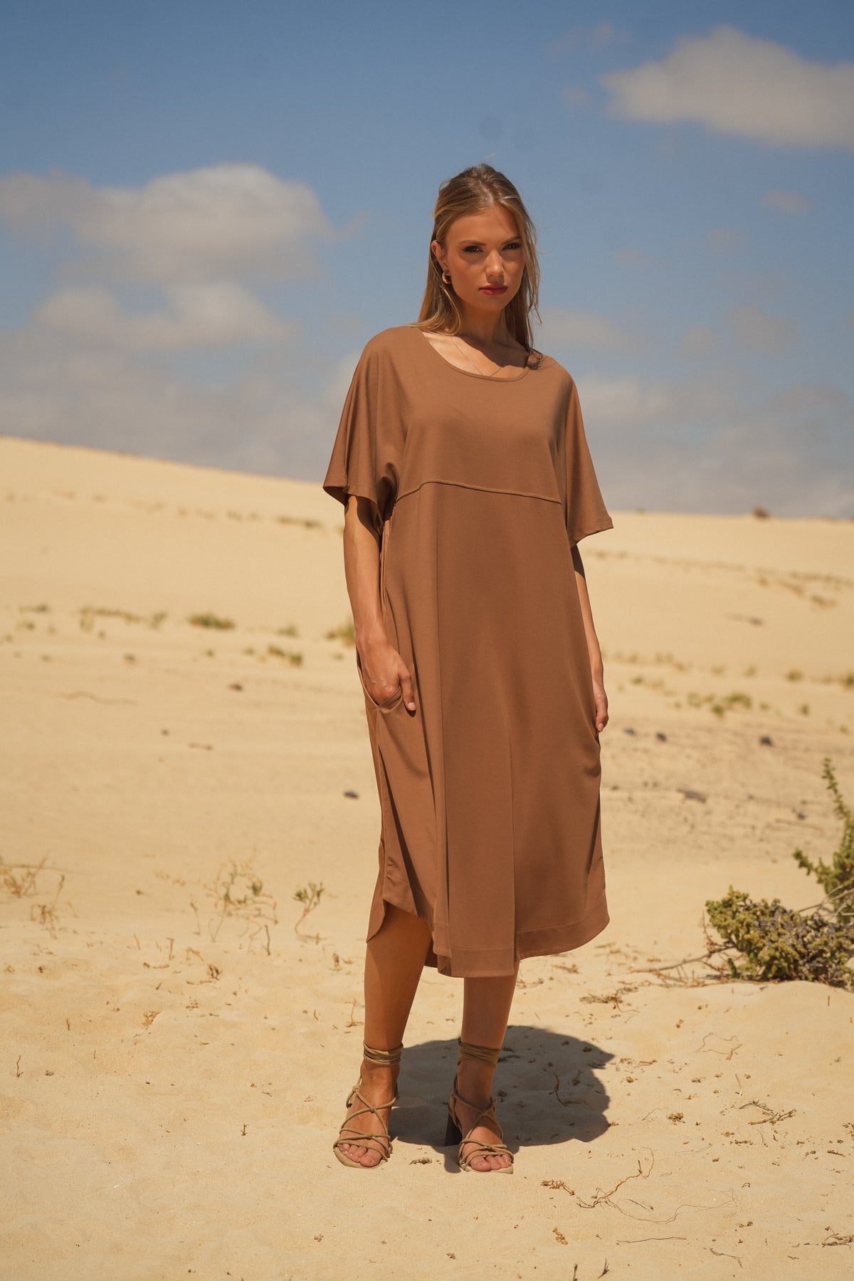 Vestido Midi Bi-Matéria