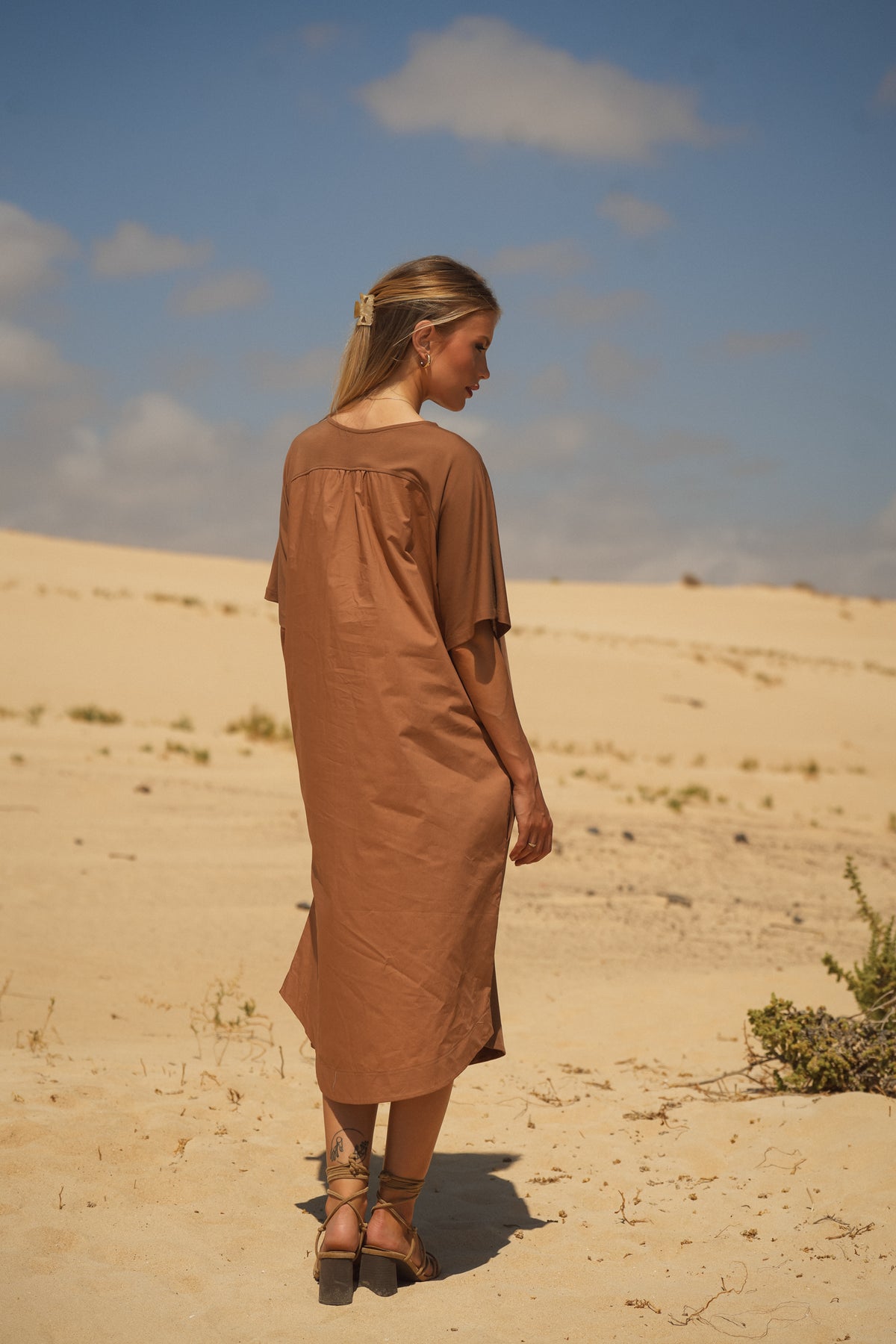 Vestido Midi Bi-Matéria