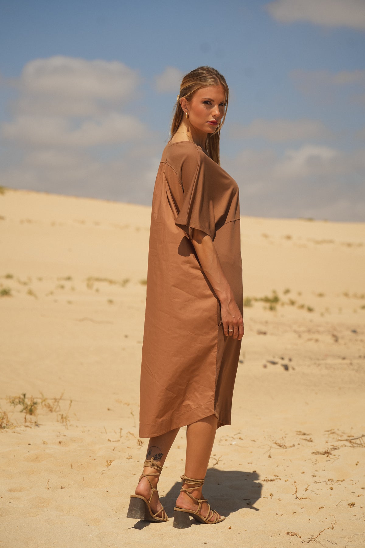 Vestido Midi Bi-Matéria