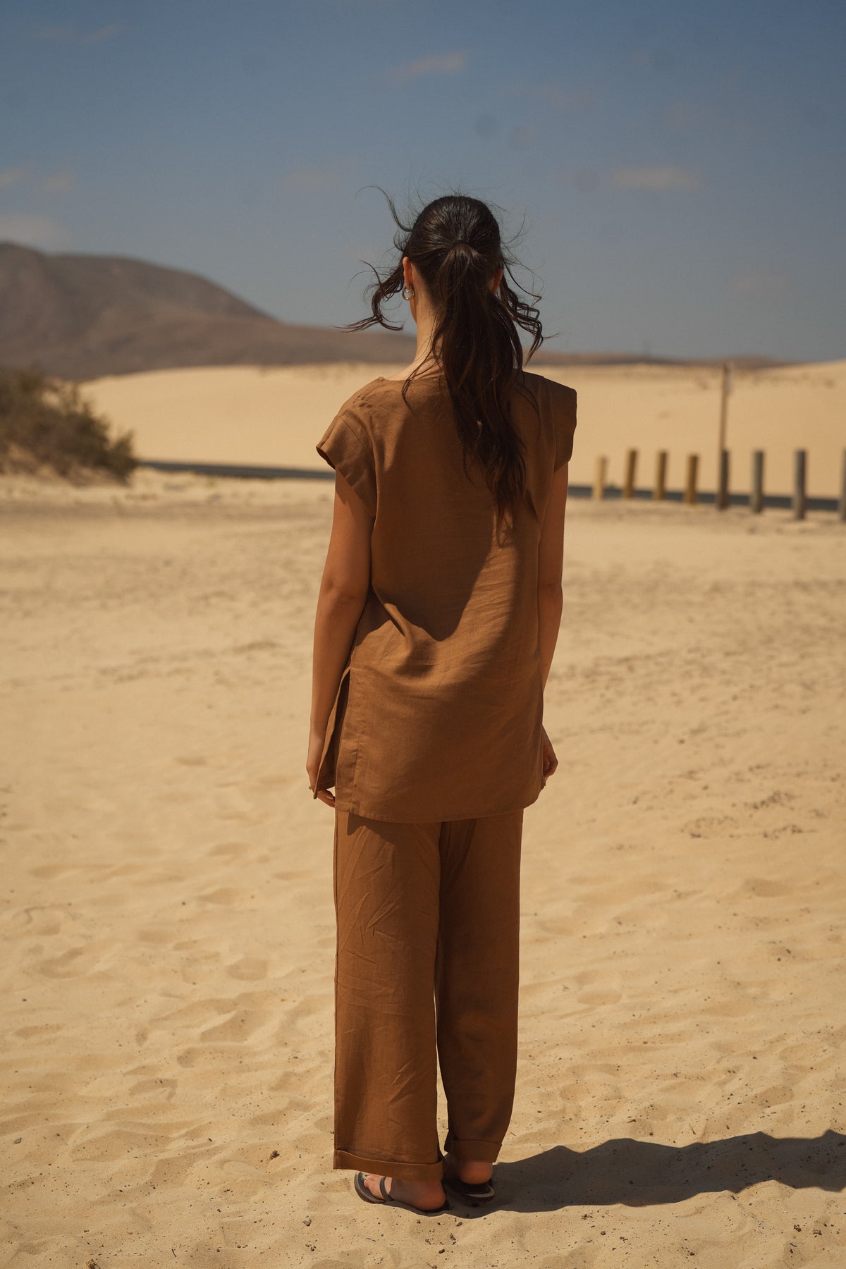 Caramel Linen Blouse
