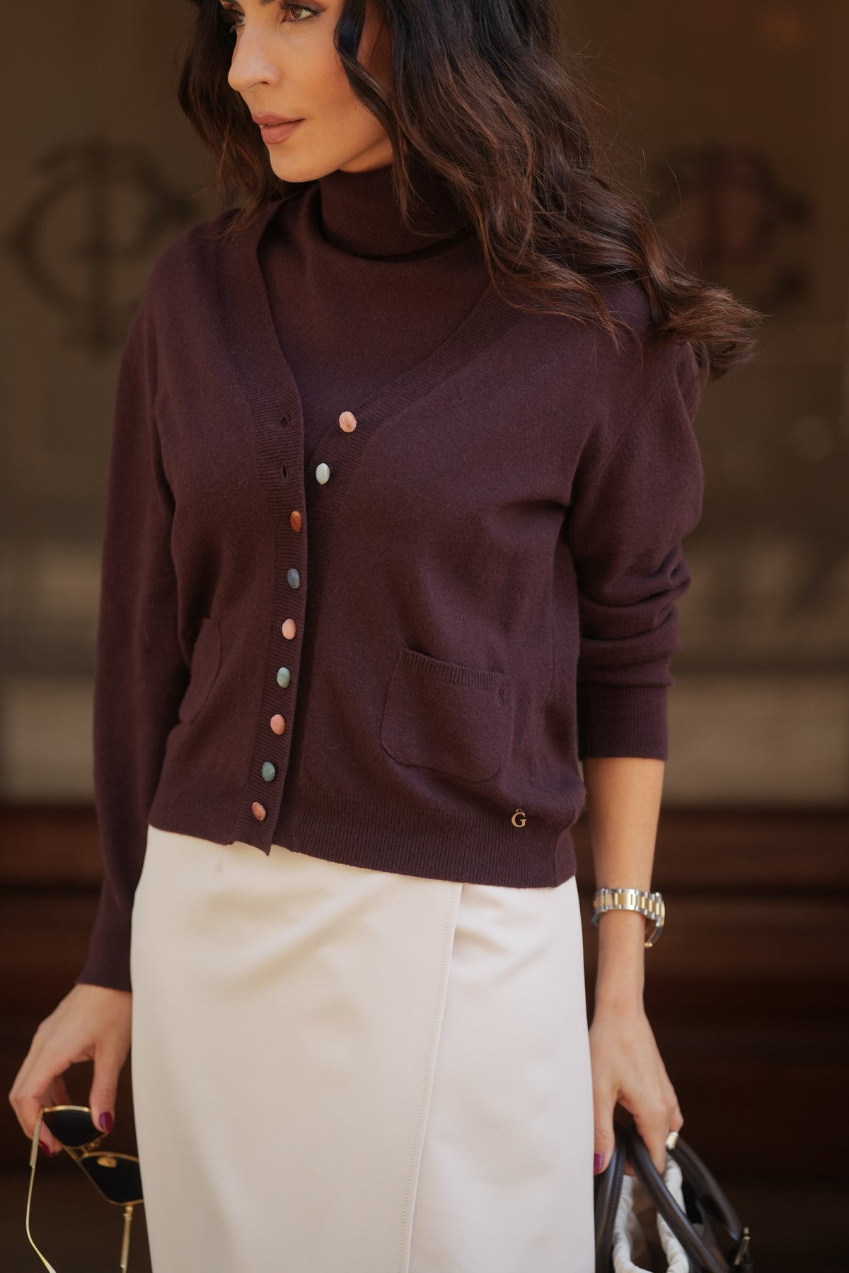 Cardigan Botões Multicolor | GUIMANOS – vista 3