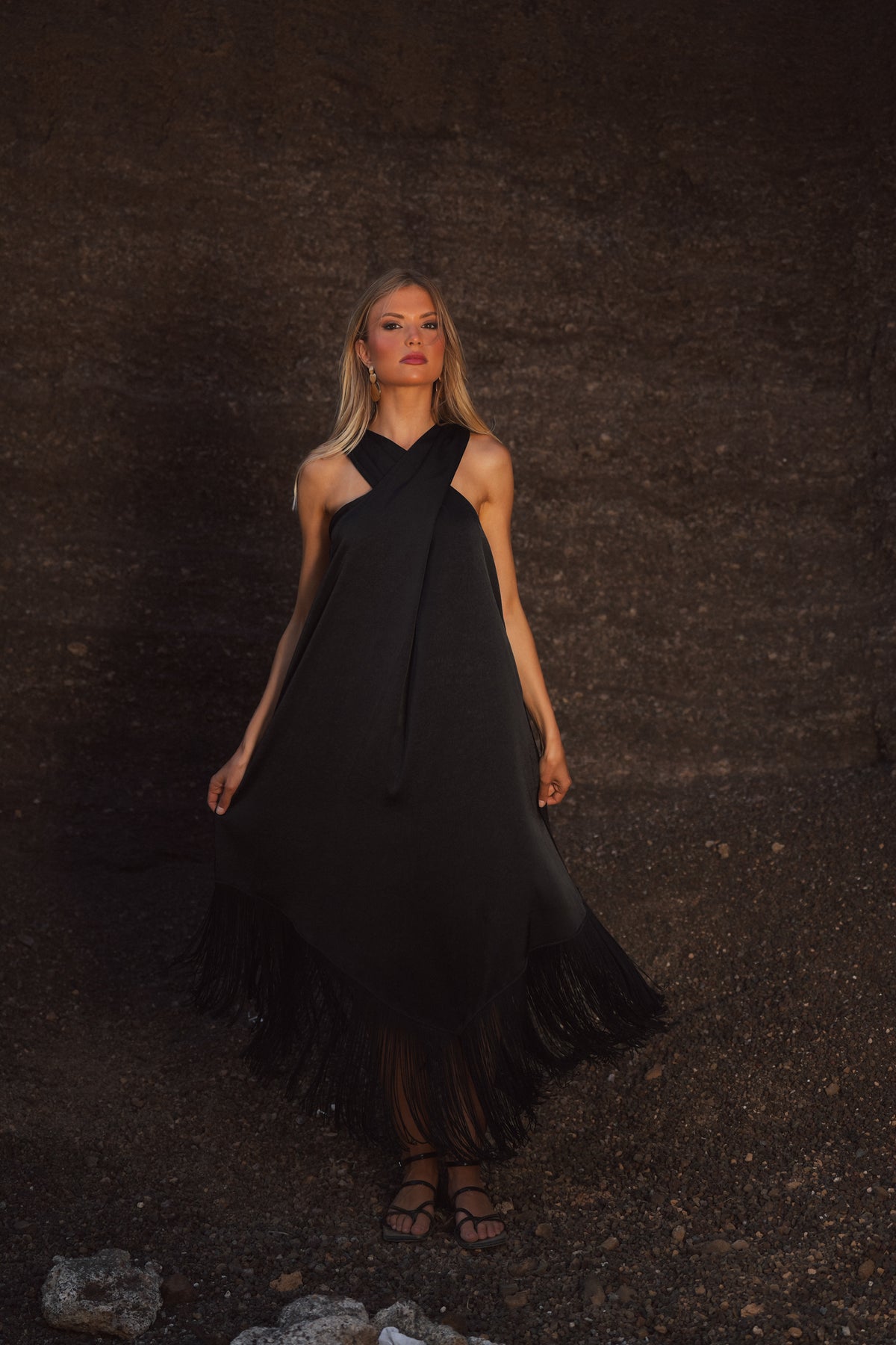 Vestido Comprido com Franjas | GUIMANOS – vista 2