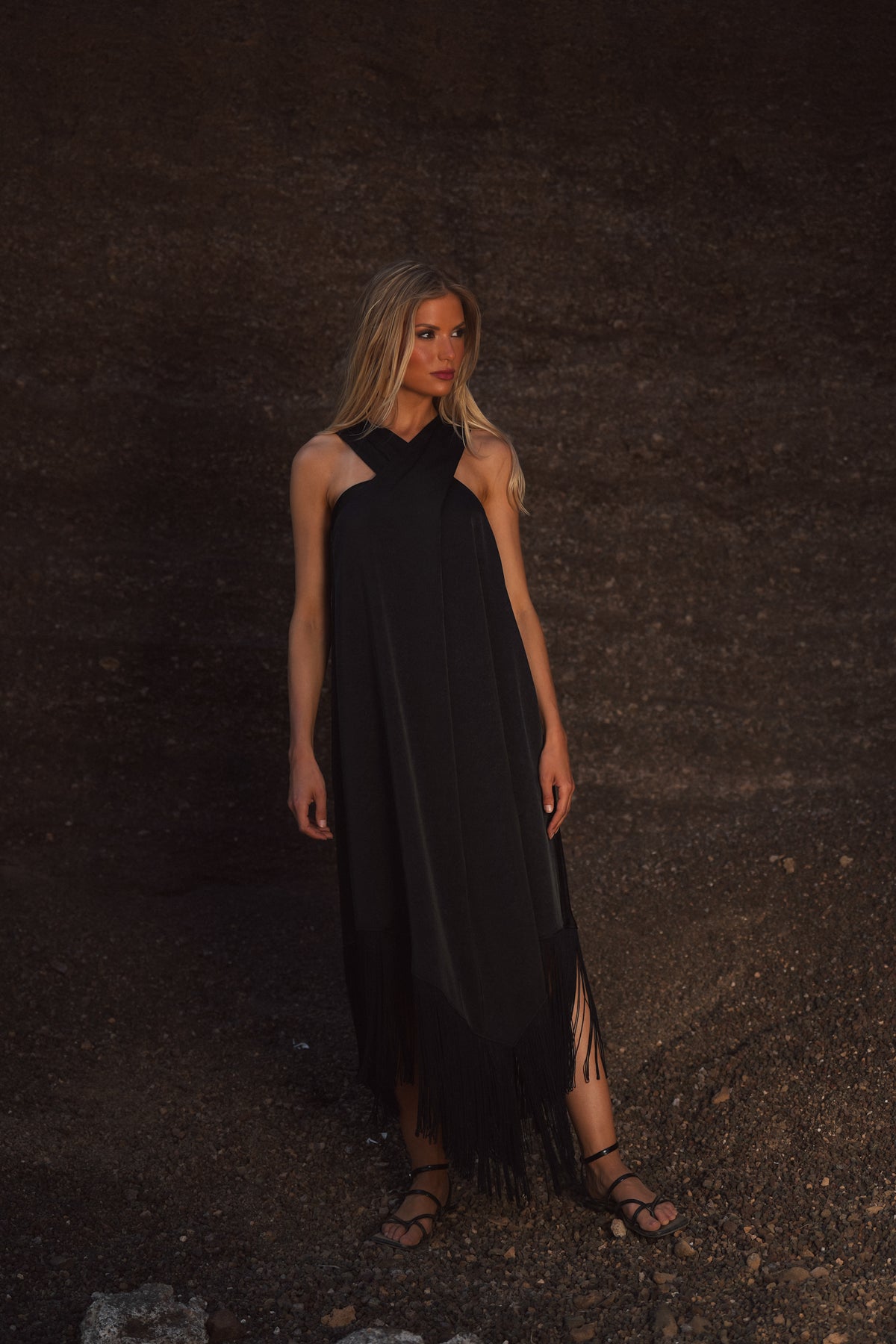 Vestido Comprido com Franjas | GUIMANOS