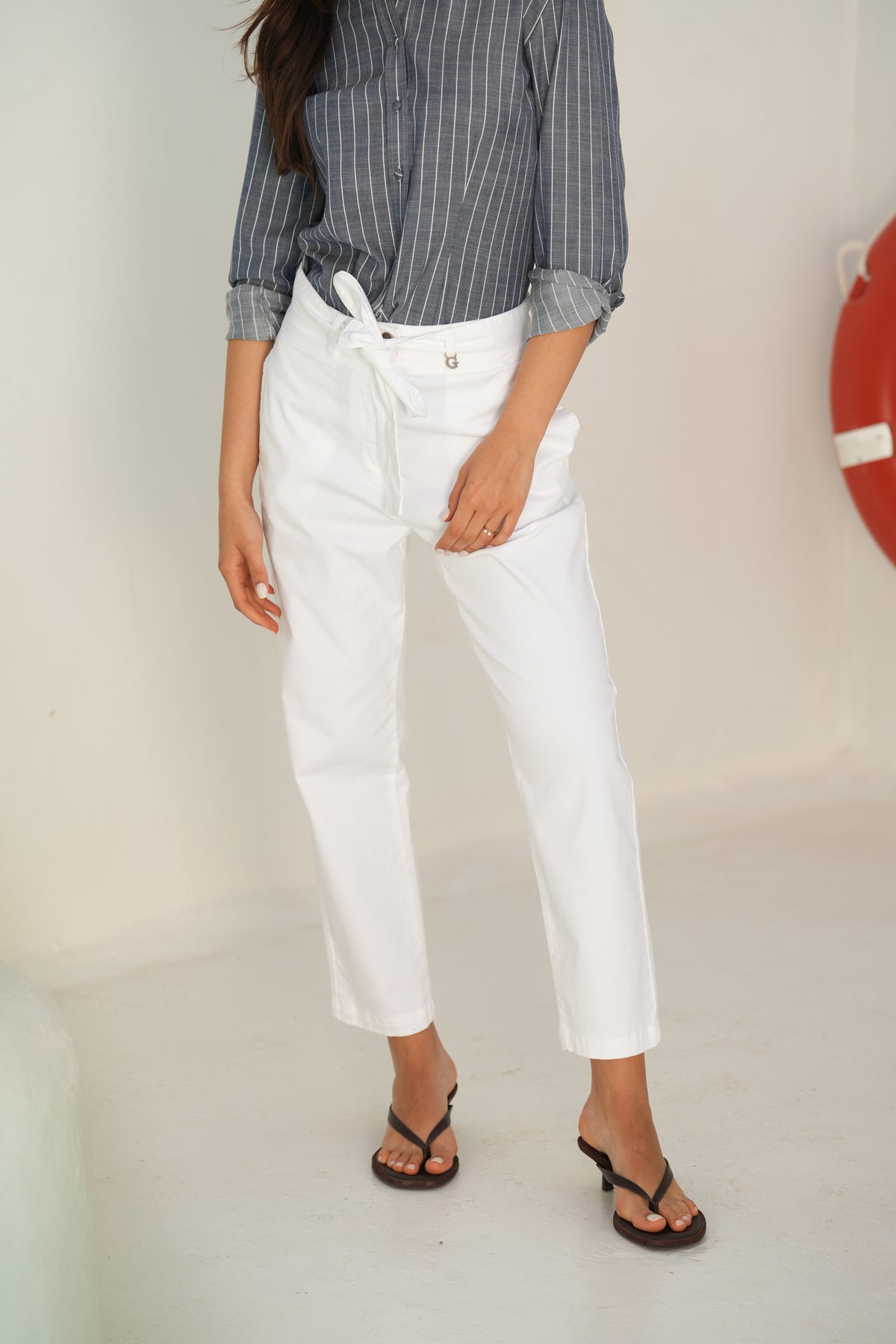 Blusa às Riscas de Corte Clássico | GUIMANOS – vista 4