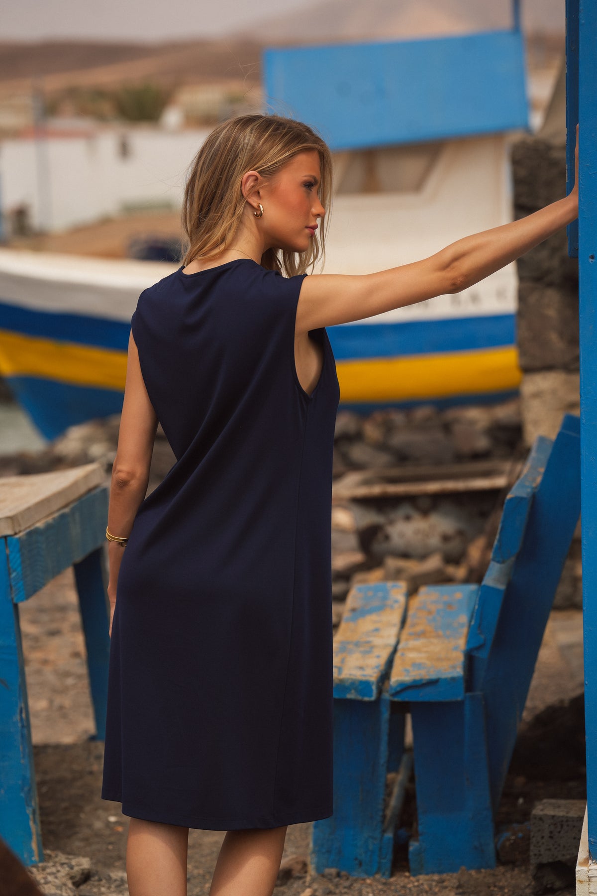 Vestido com Botões Laterais | GUIMANOS – vista 3
