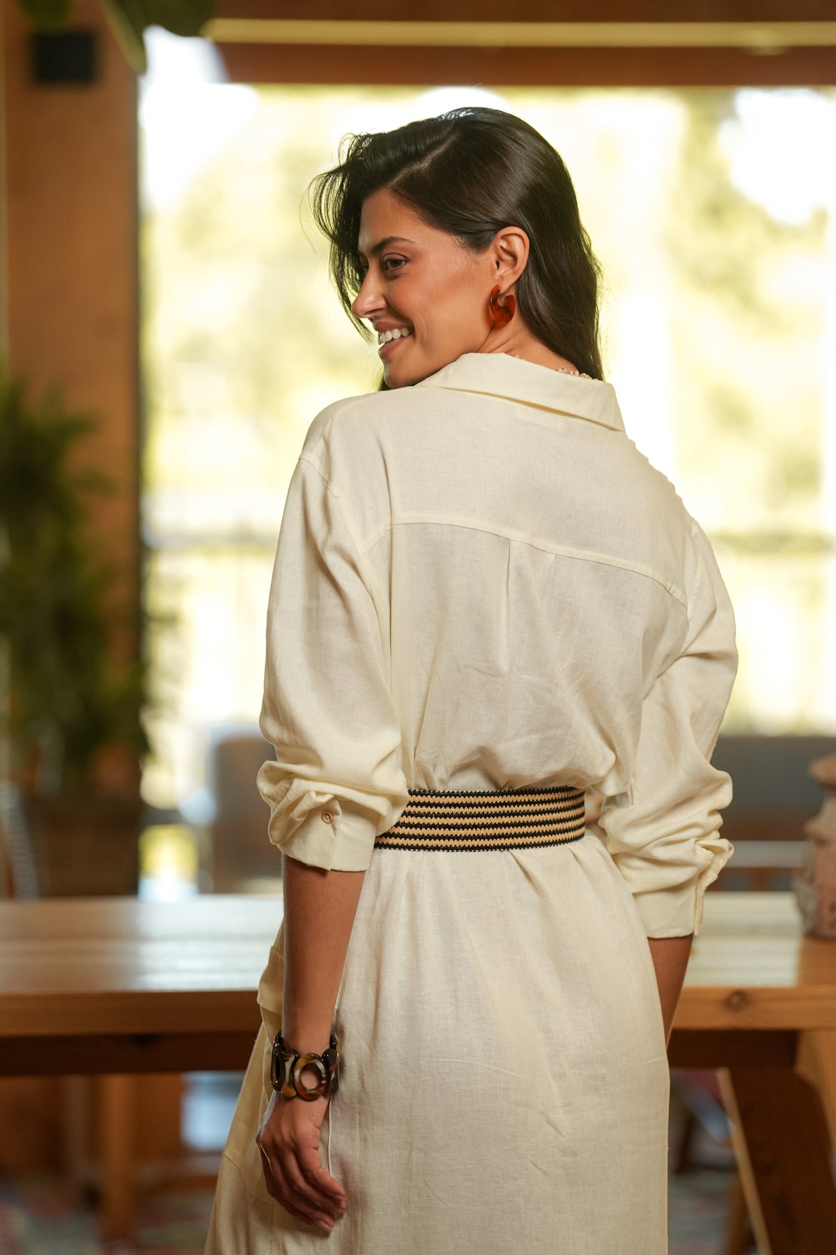 Vestido Linho Cinto | GUIMANOS – vista 4