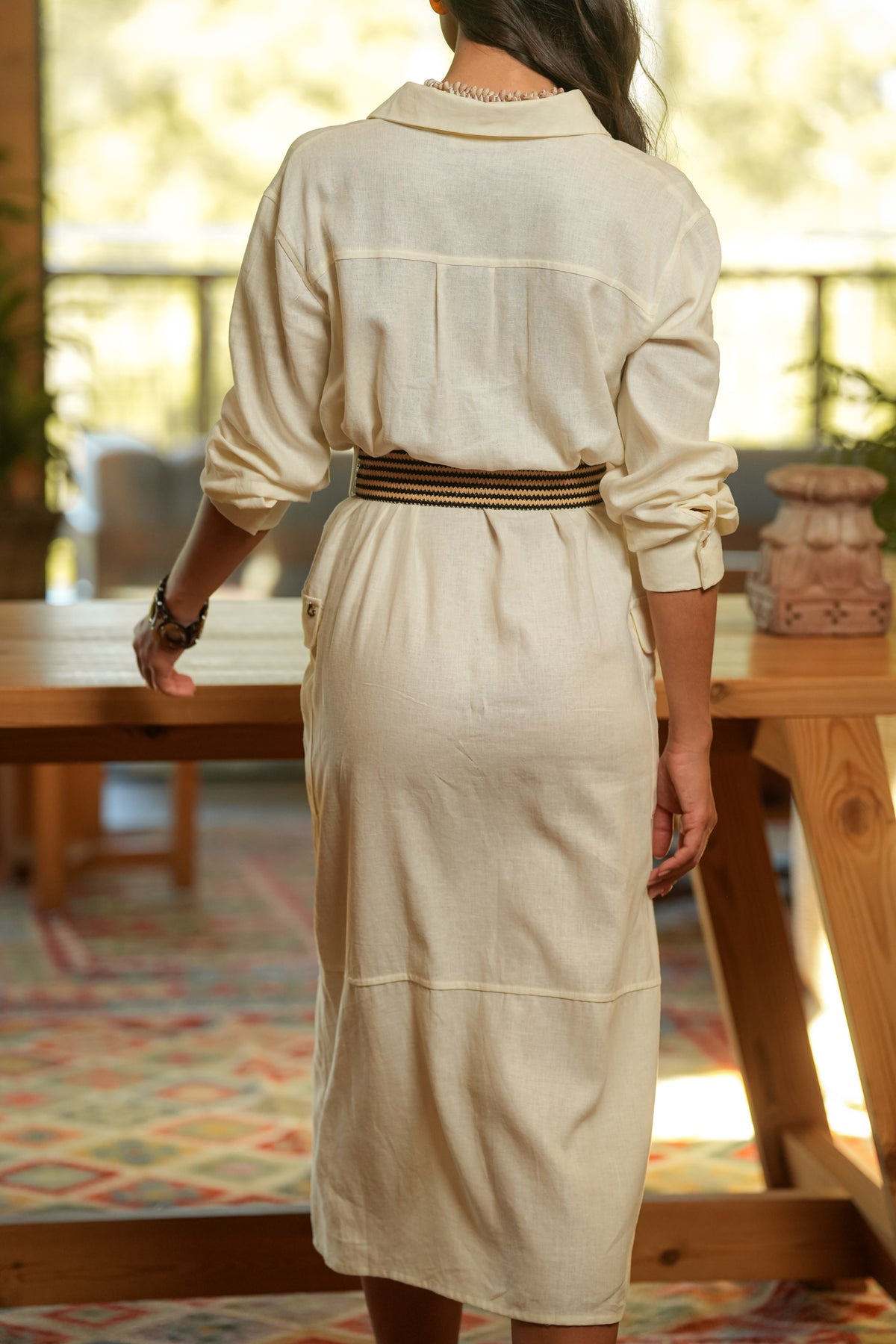 Vestido Linho Cinto | GUIMANOS – vista 5