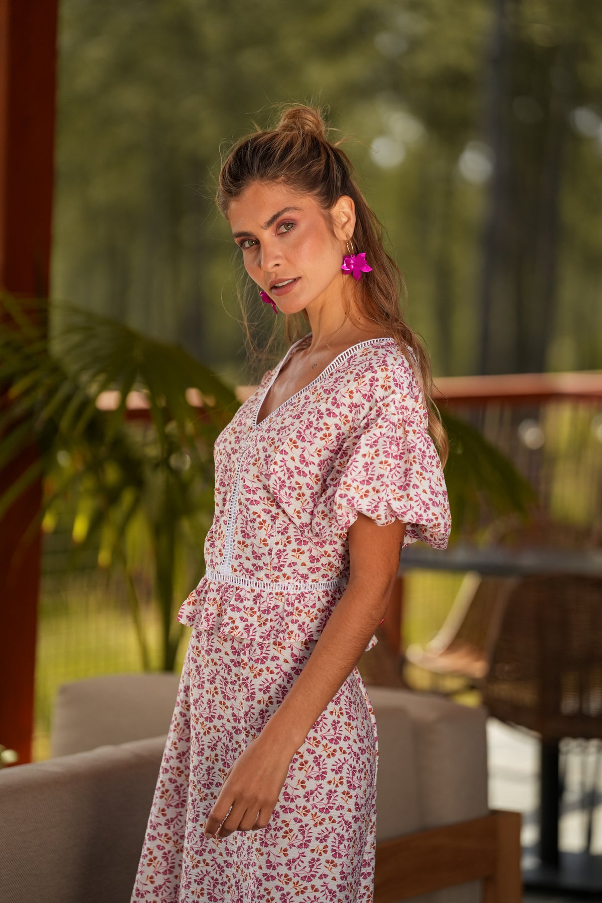 Blusa Decote Bico Flores | GUIMANOS – vista 2