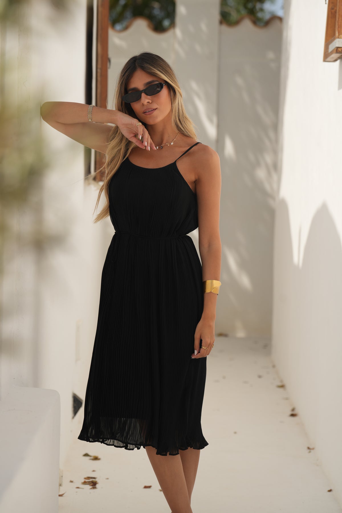 Vestido Plissado de Alças | GUIMANOS – vista 5