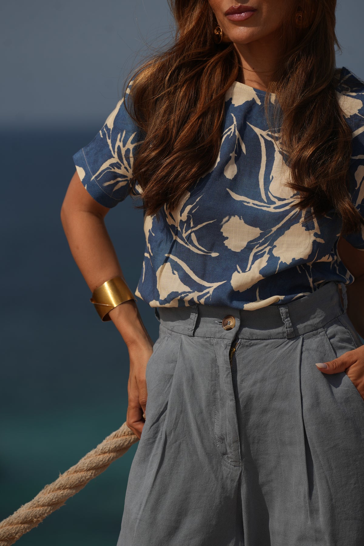T-shirt Flores Terracota