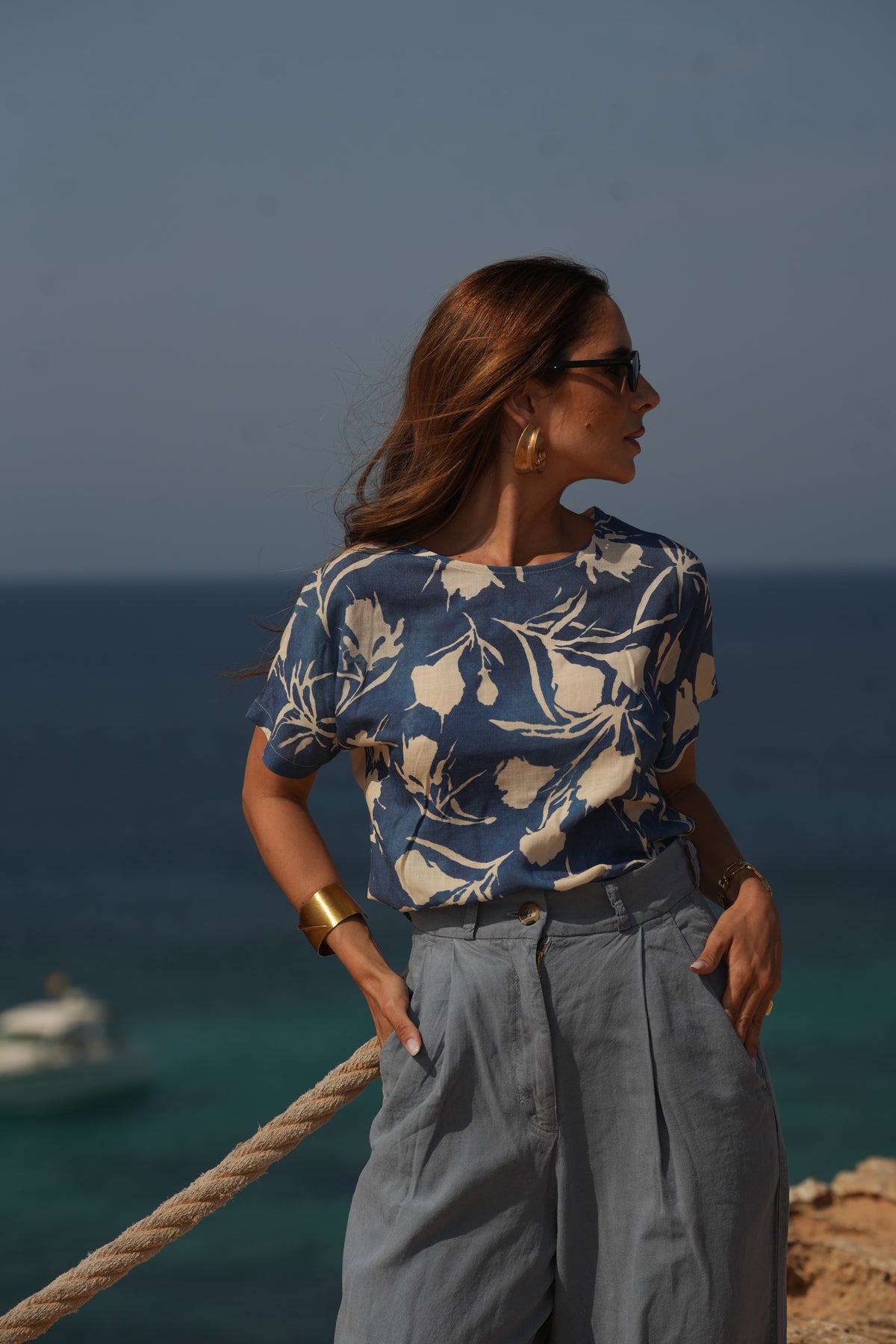 T-shirt Flores Terracota