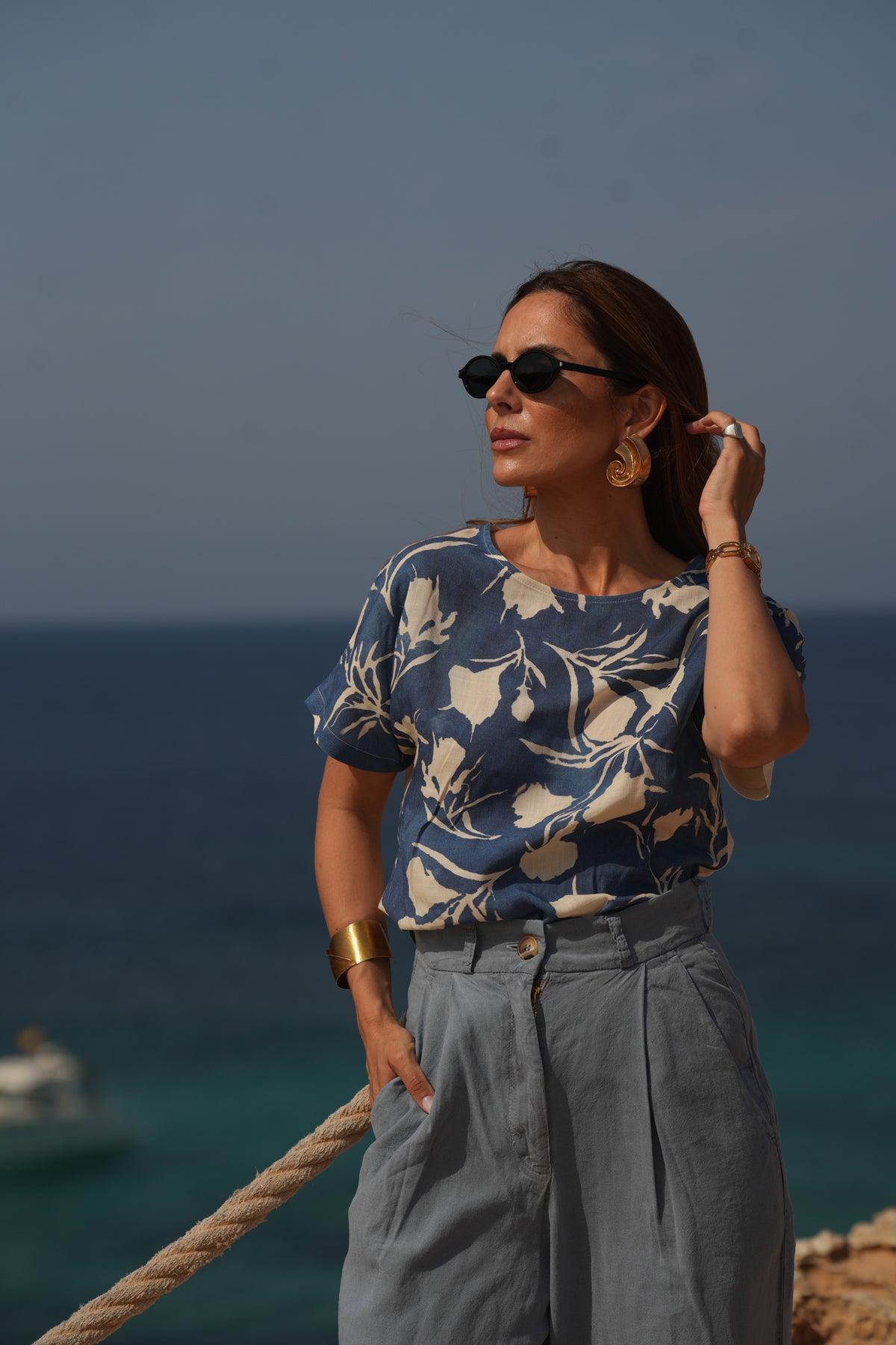 T-shirt Flores Terracota