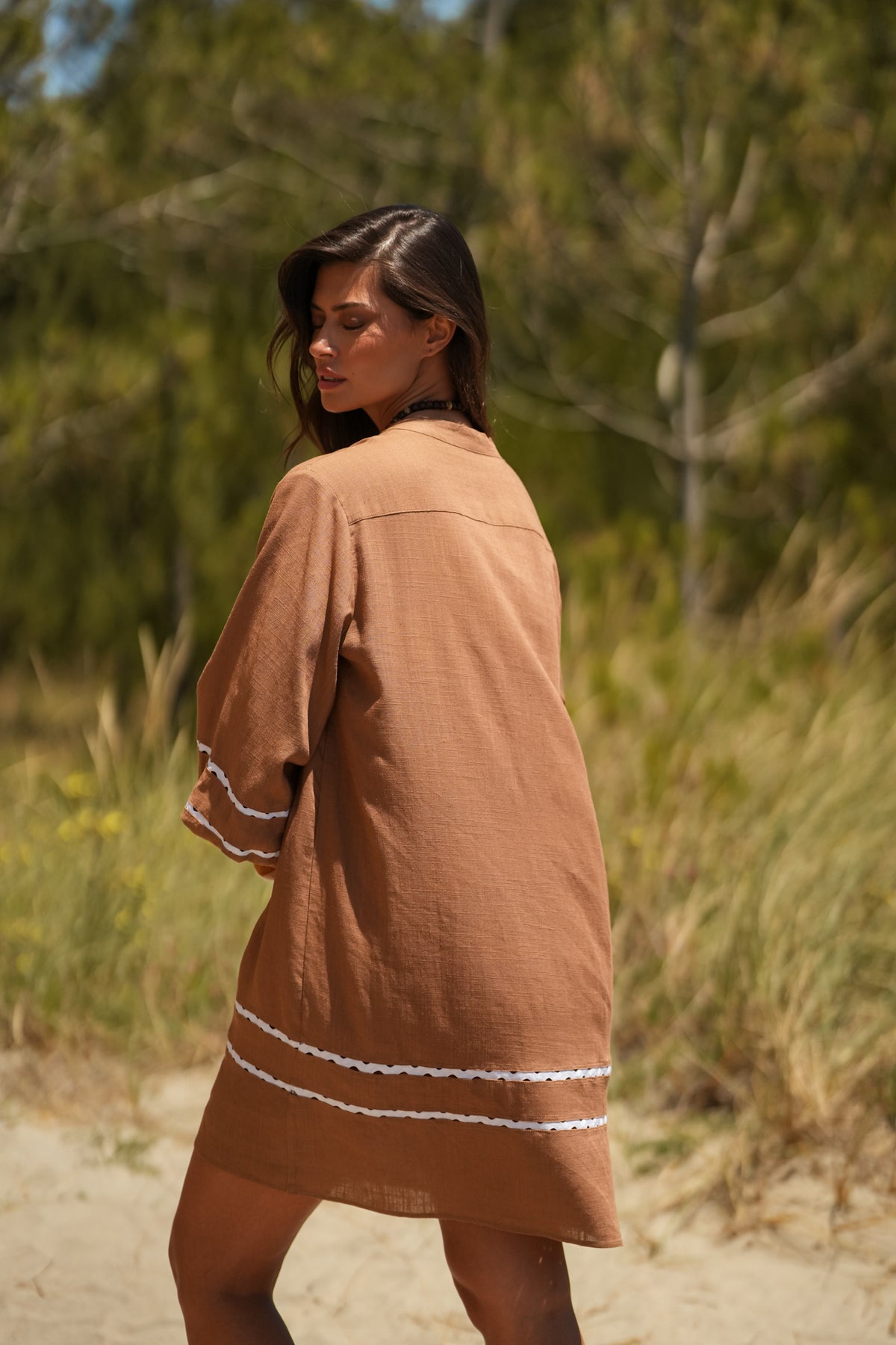 Vestido Com Manga Abalonada