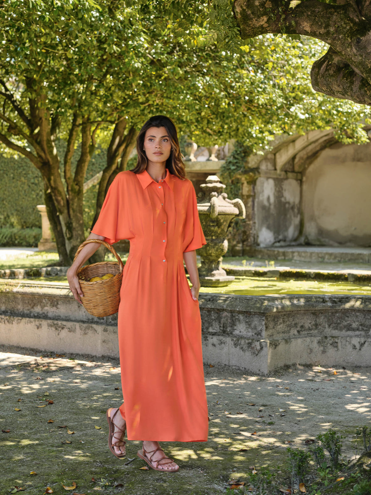 Vestido Midi Pregas | GUIMANOS
