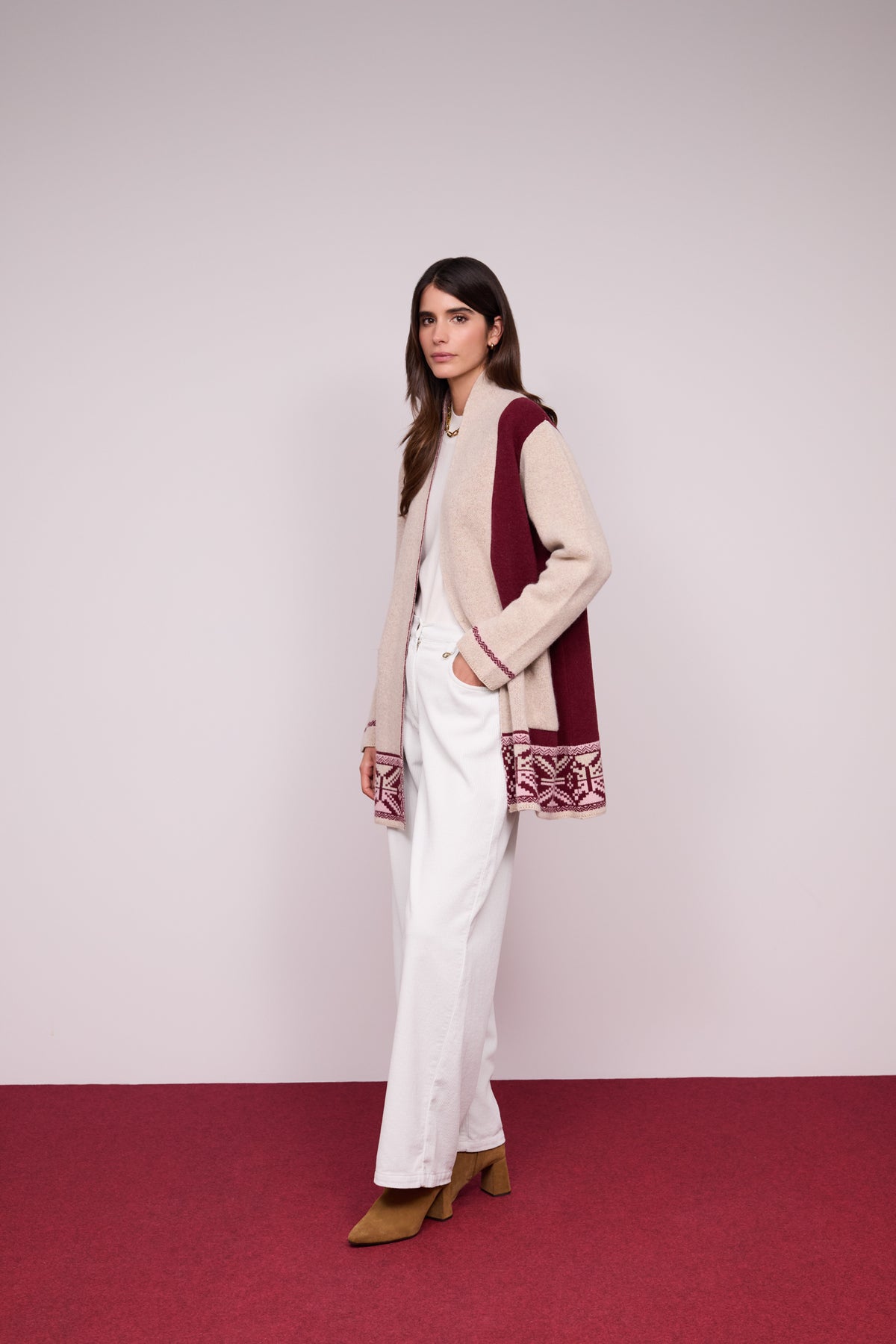 Casaco de Malha Barra Jacquard