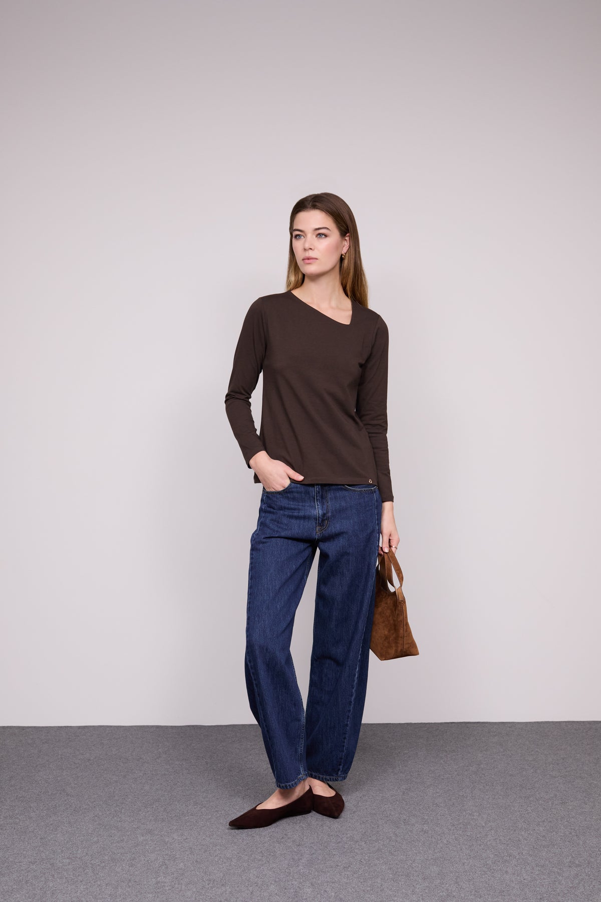 Asymmetric Neckline Sweater