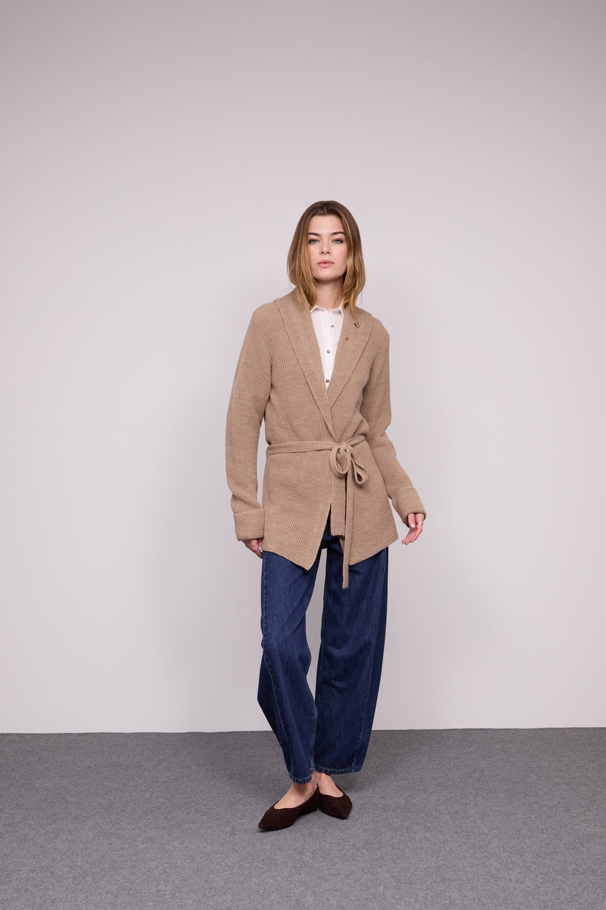 Cardigan Malha — Camel