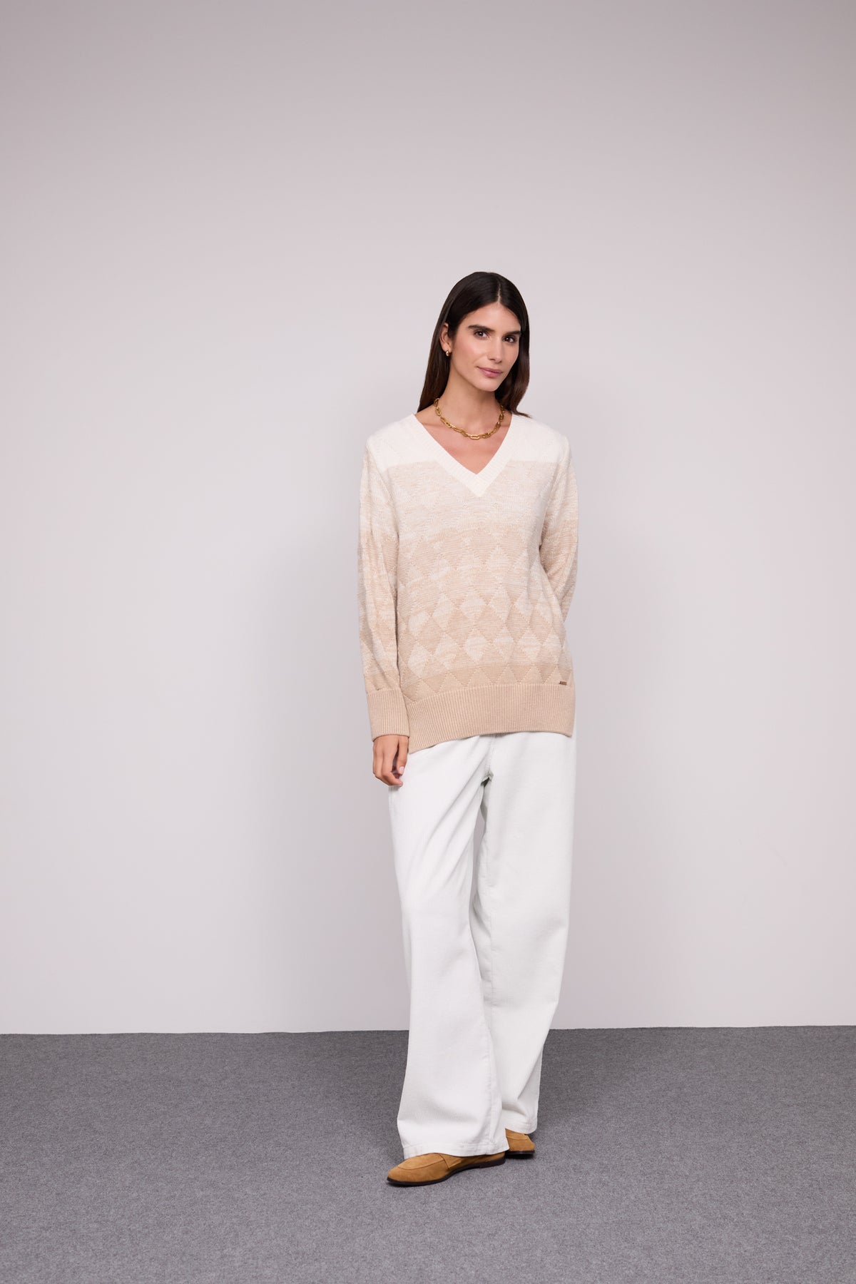Camisola Decote V Lã