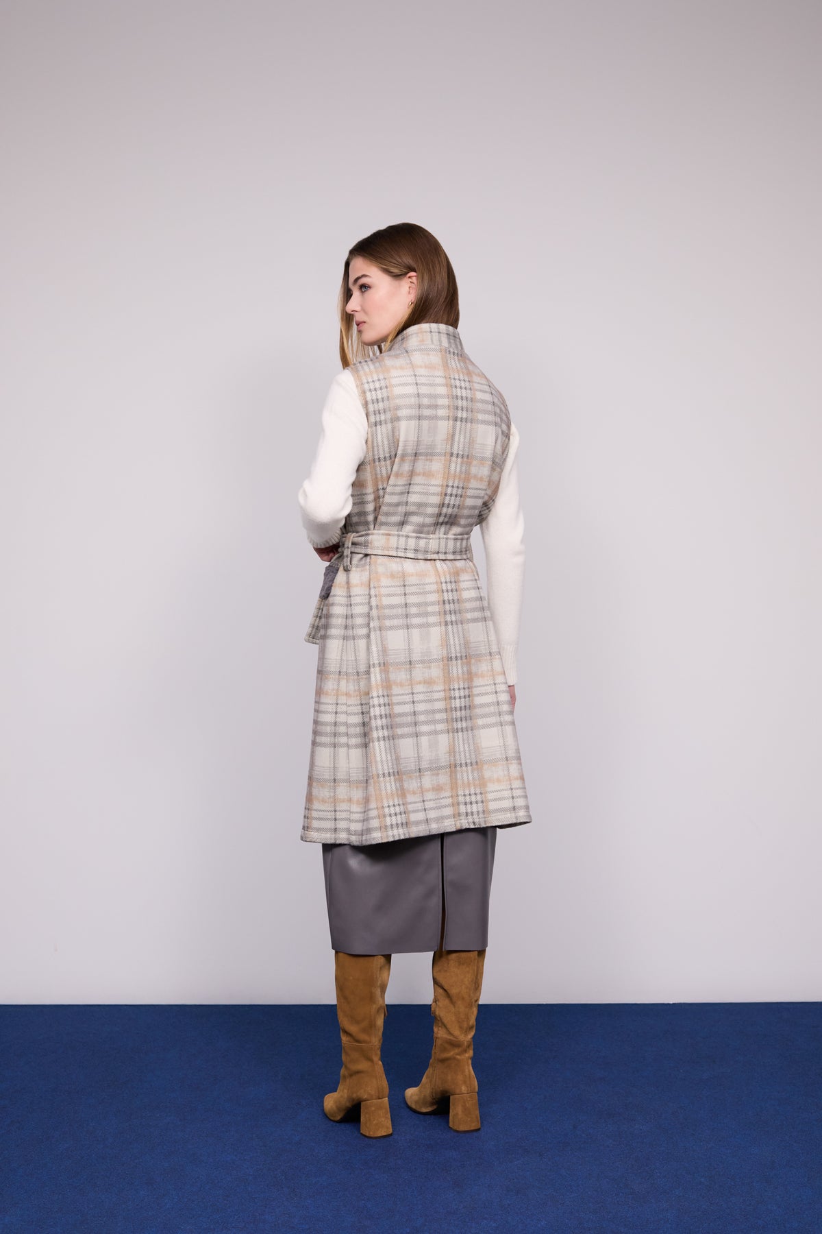 Long Checkered Vest