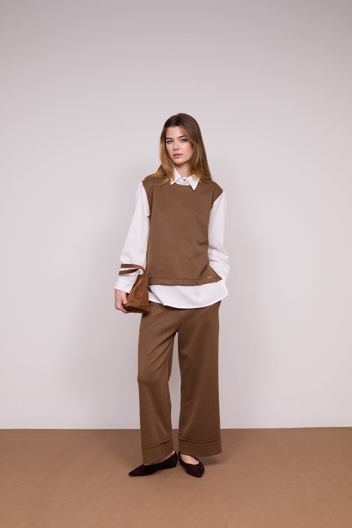 Mixed Material Blouse
