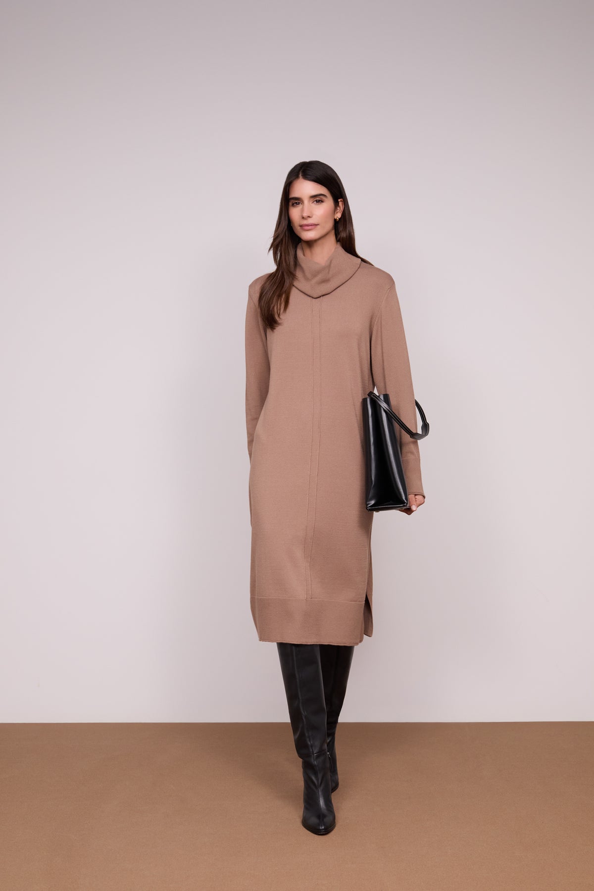 High Neck Midi Dress