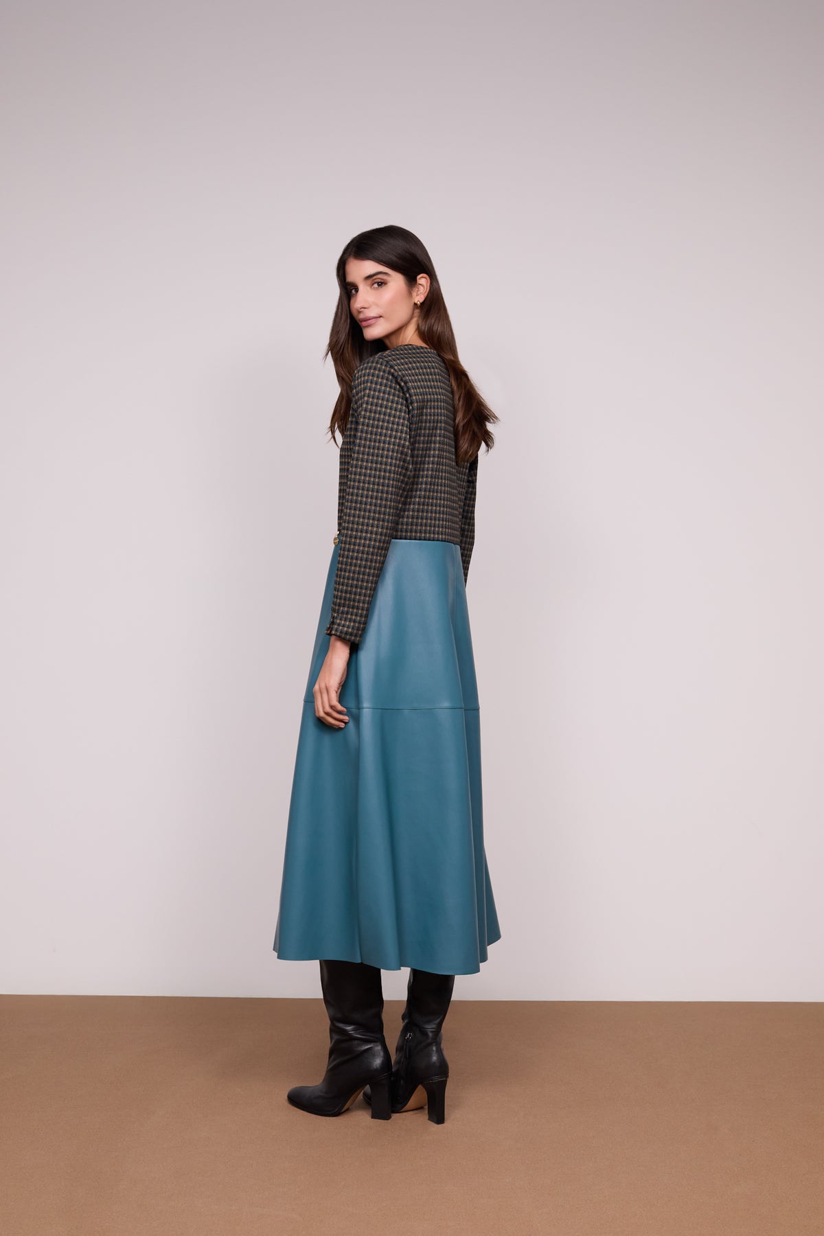Mixed-material dress