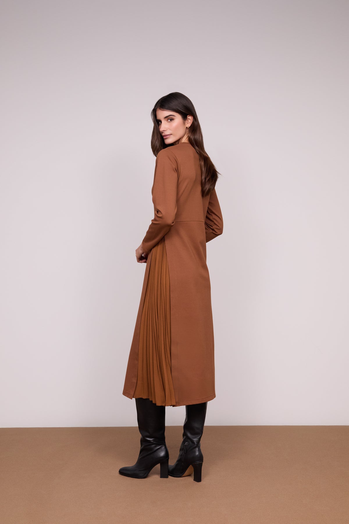 Dress with Side Pleats