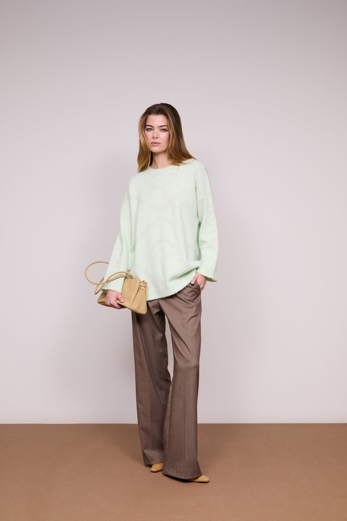 Camisola Oversize Arans — Menta