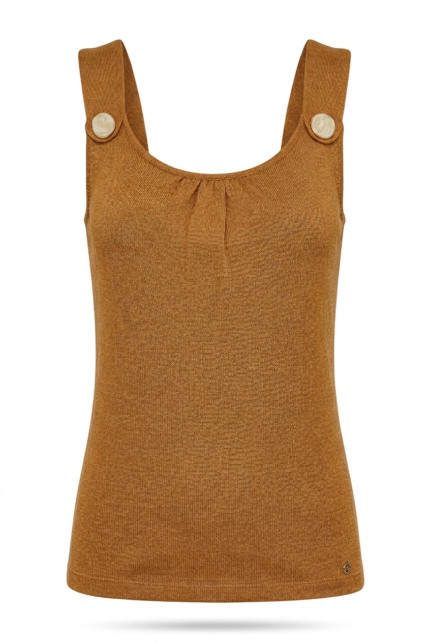 Top com Botão Decorativo nos Ombros