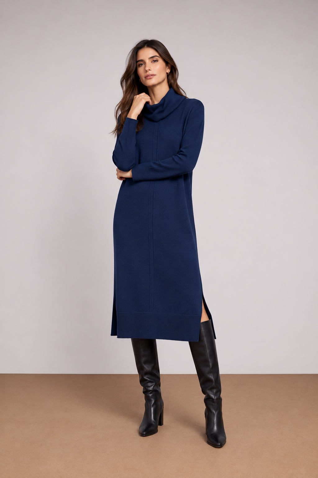 Vestido Midi Gola Alta