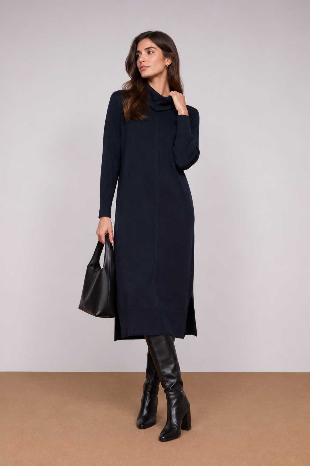 Vestido Midi Gola Alta