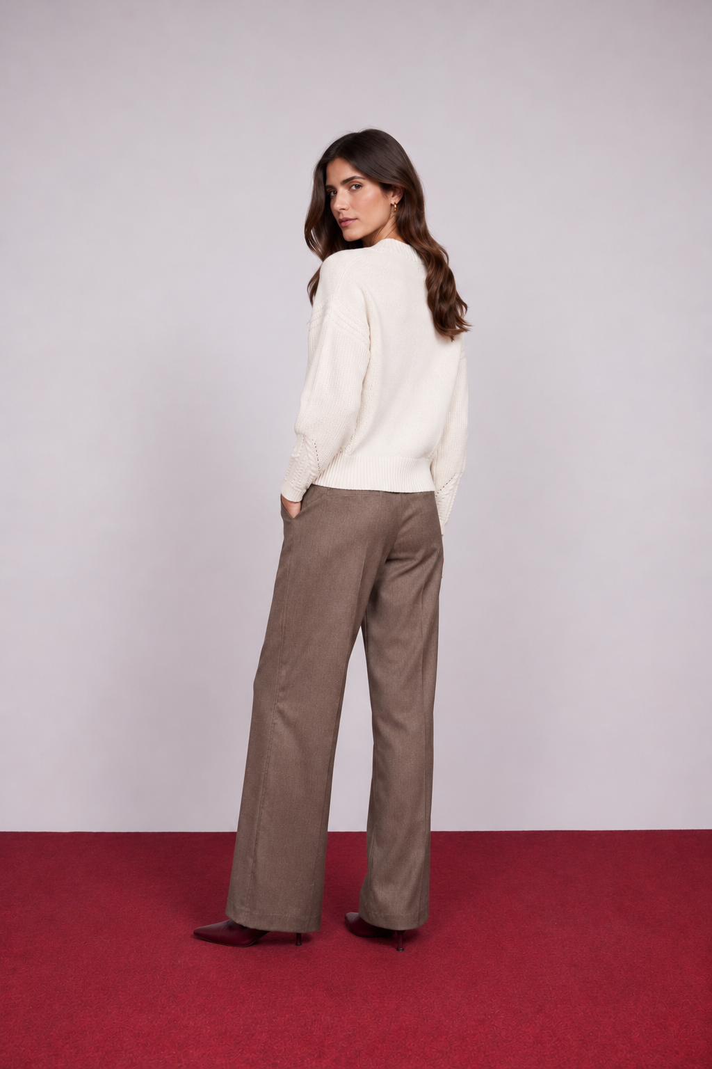 Camisola Decote V Tranças