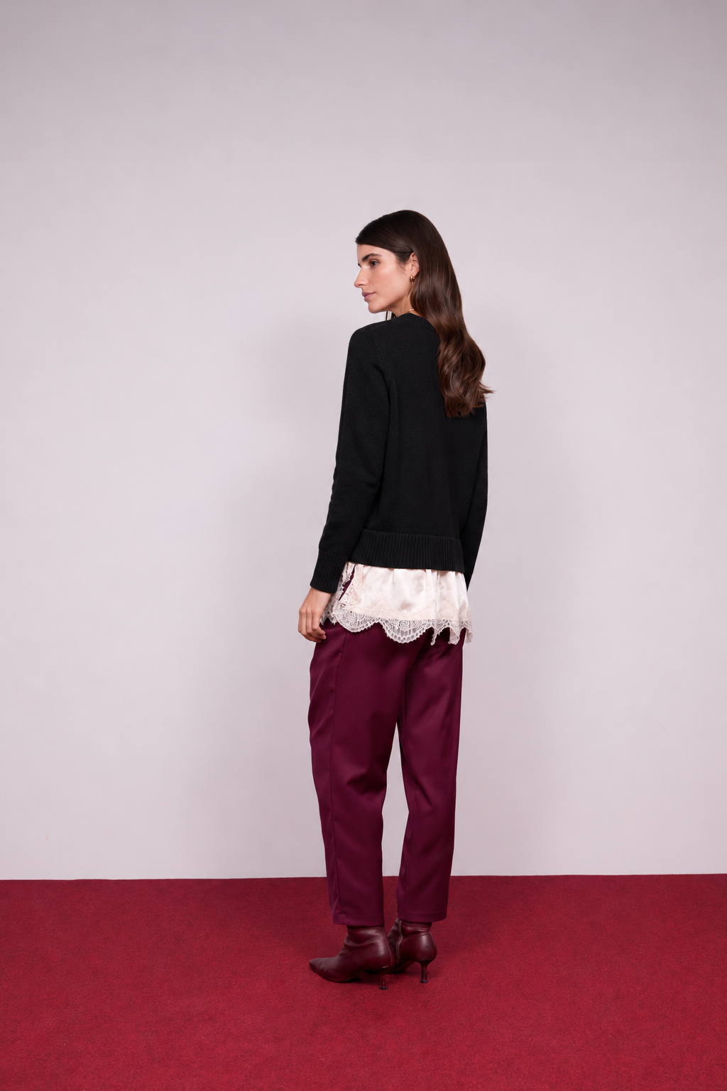 Camisola Decote Redondo com Cetim