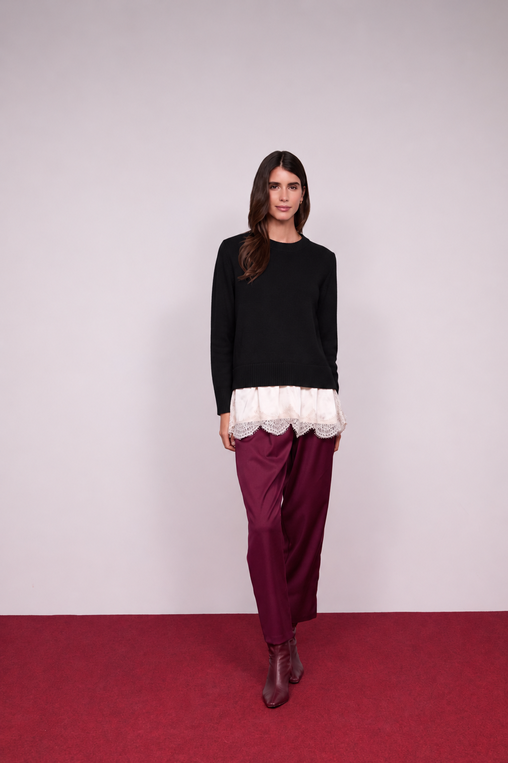 Camisola Decote Redondo com Cetim