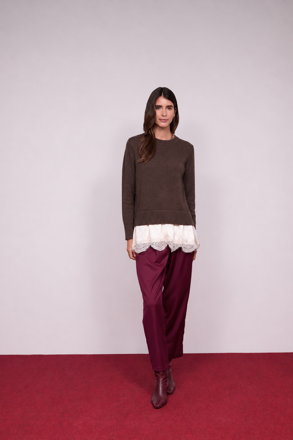 Camisola Decote Redondo com Cetim