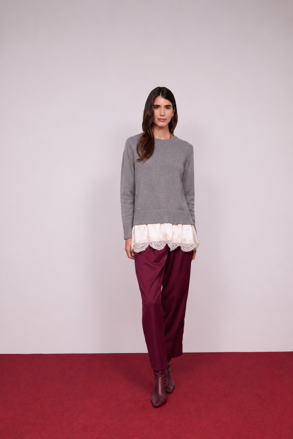 Camisola Decote Redondo com Cetim