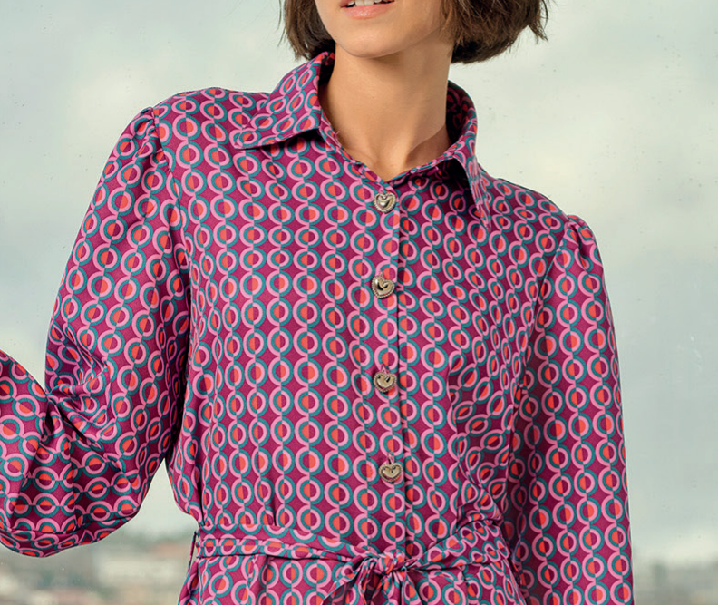 Vestido Estampado Com Botão Coração | GUIMANOS – vista 3