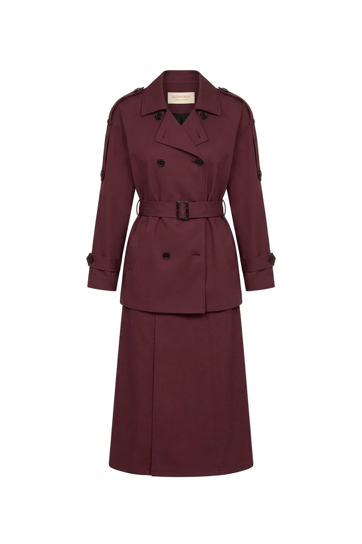 Trench Curto Bordeaux