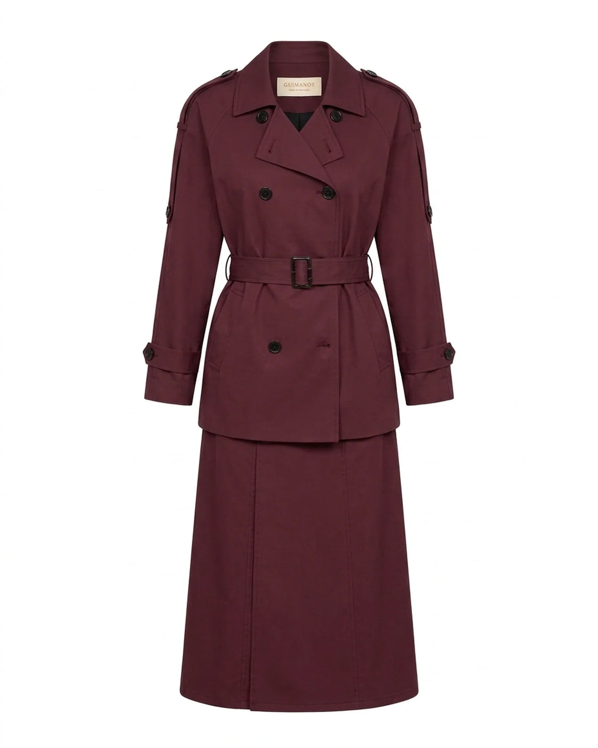 Trench Curto Bordeaux