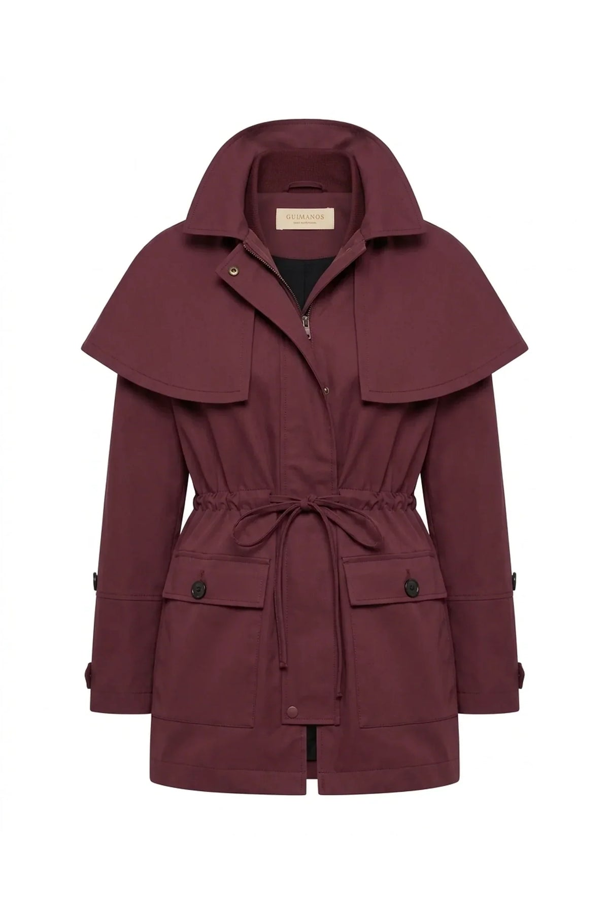 Parka com Cordão Bordeaux
