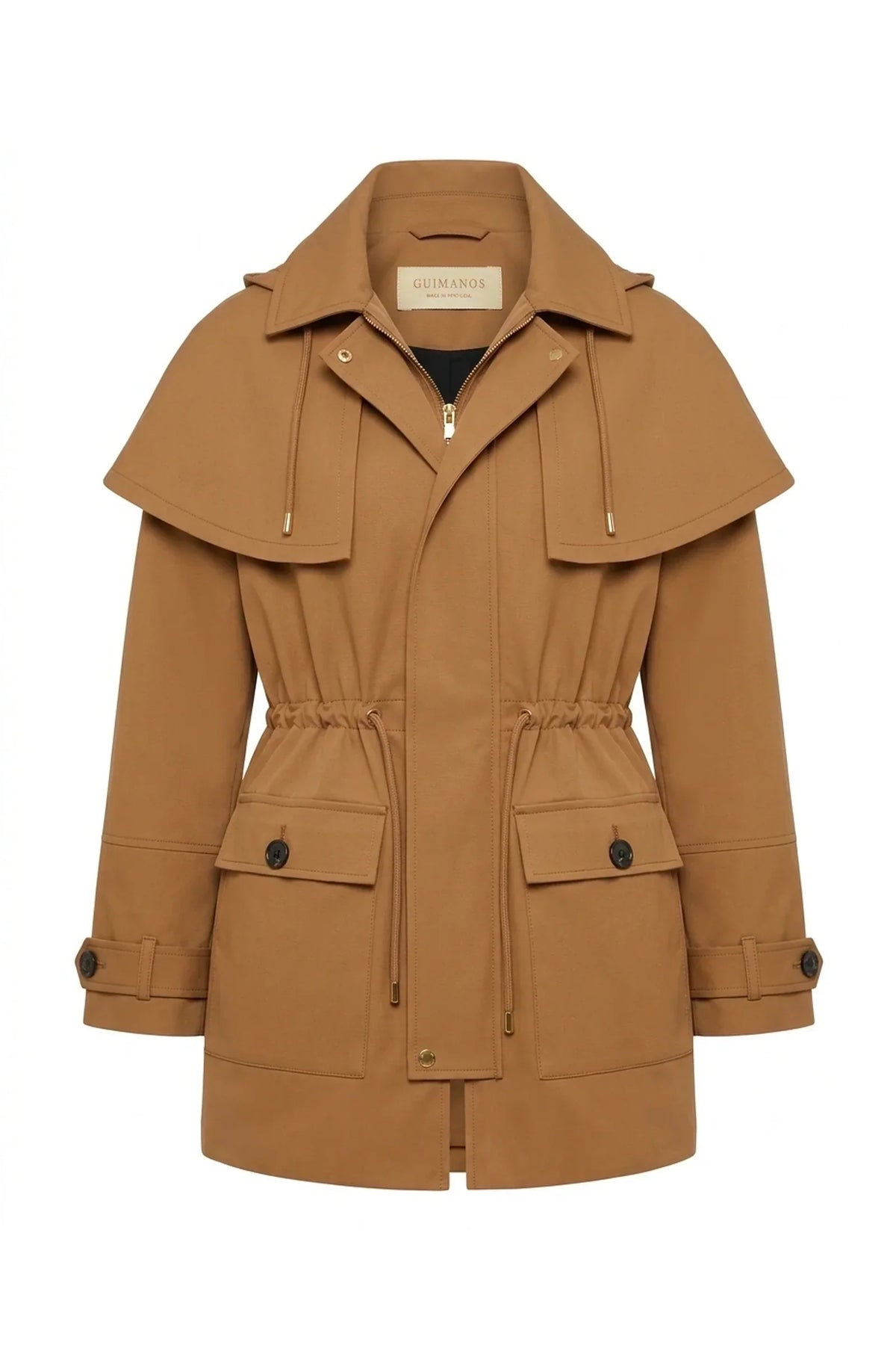 Parka com Cordão Camel