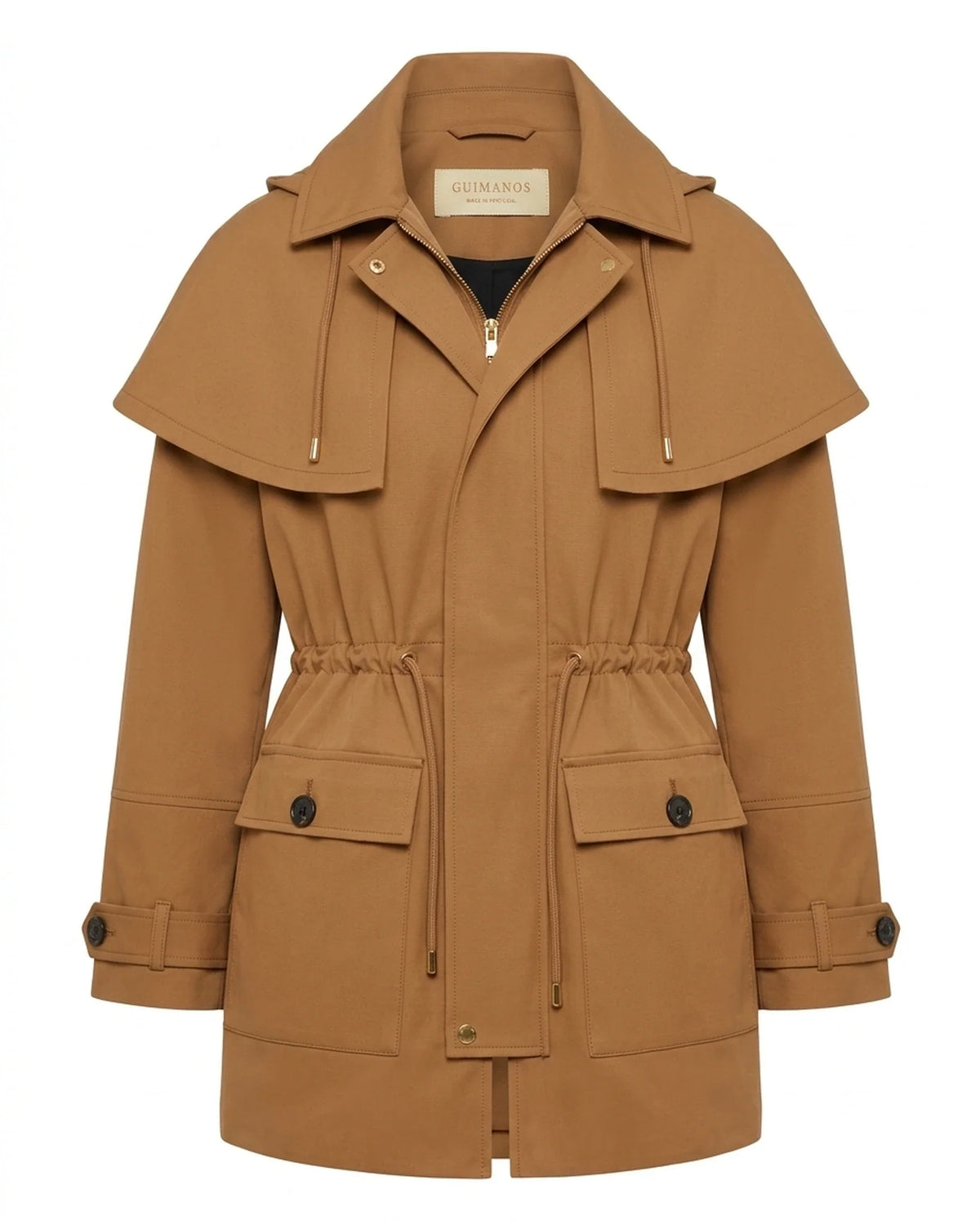 Parka com Cordão Camel