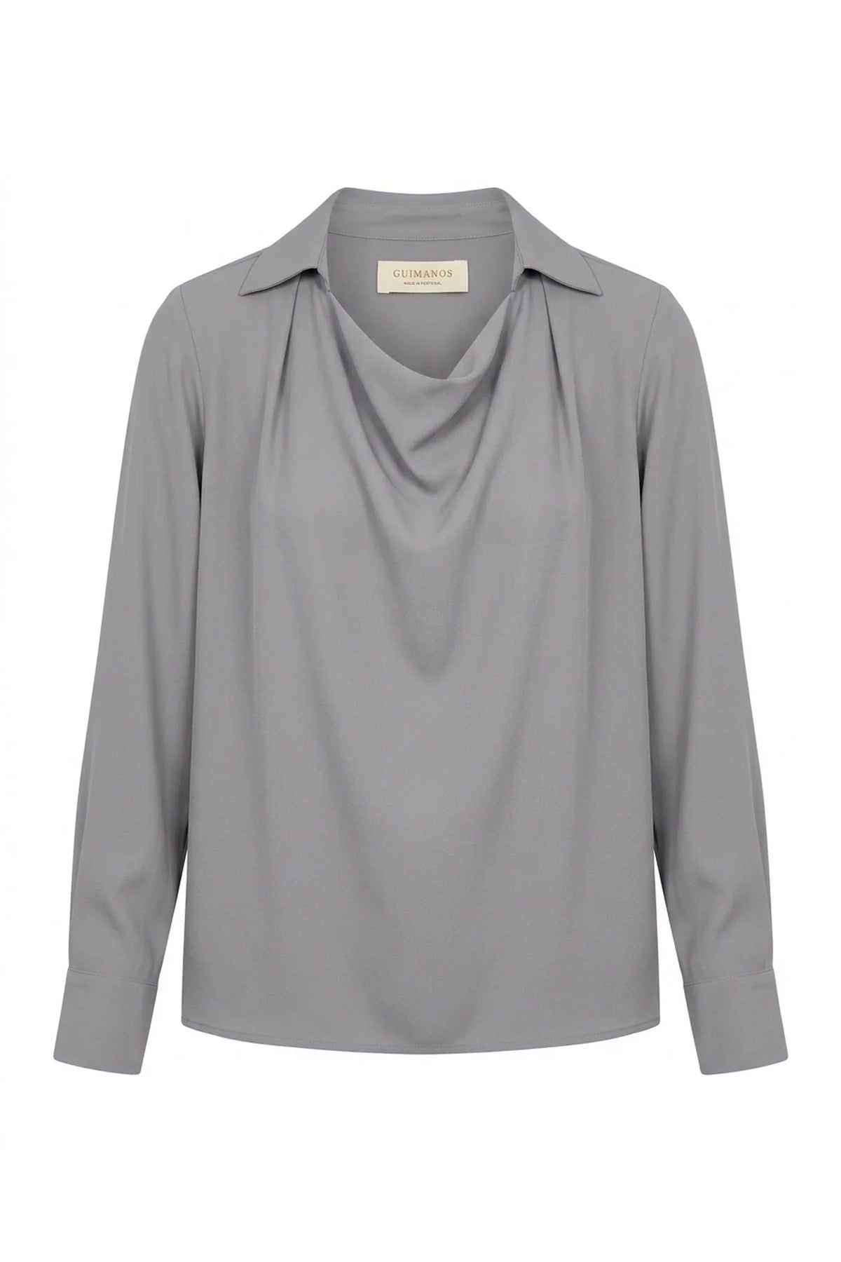 Blusa Decote Drapeado — Cinza