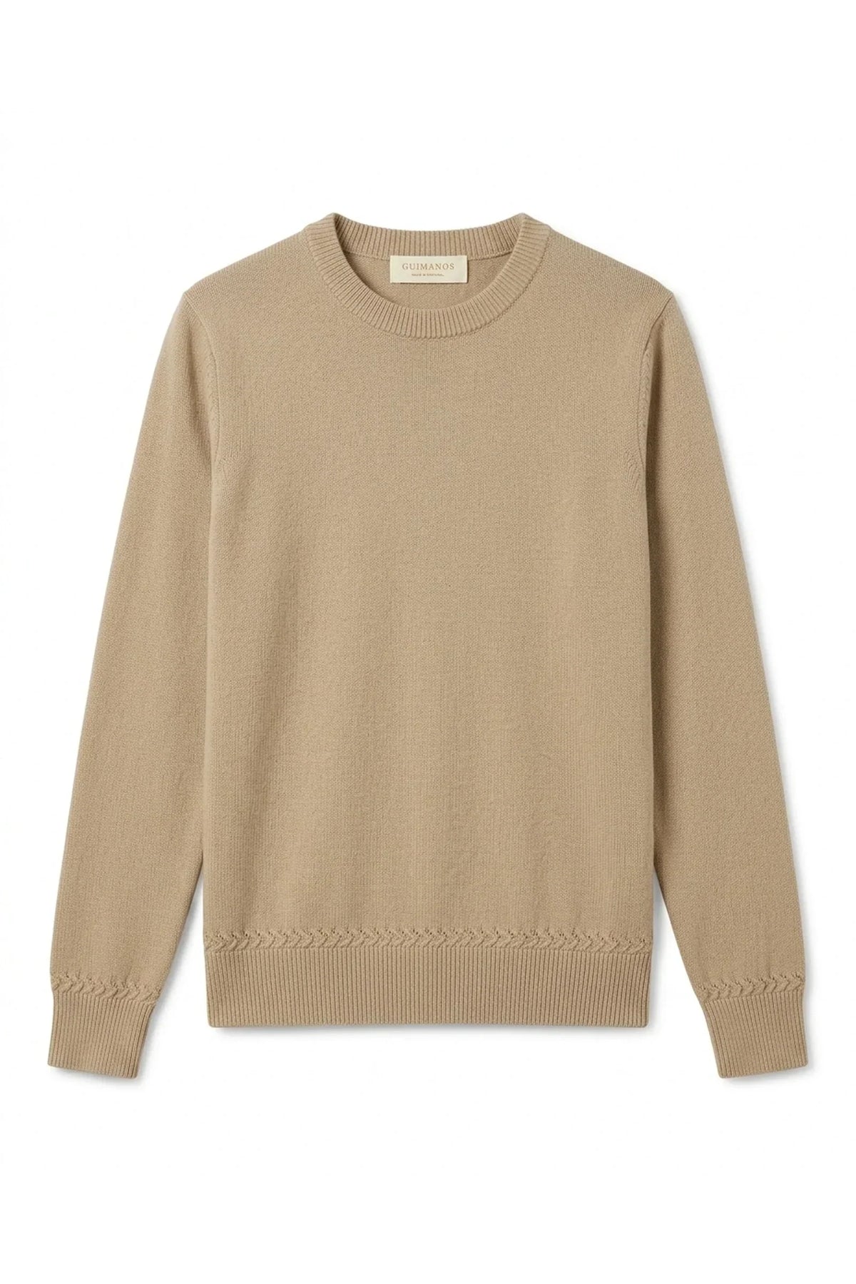 Camisola Malha Fina Caxemira Areia