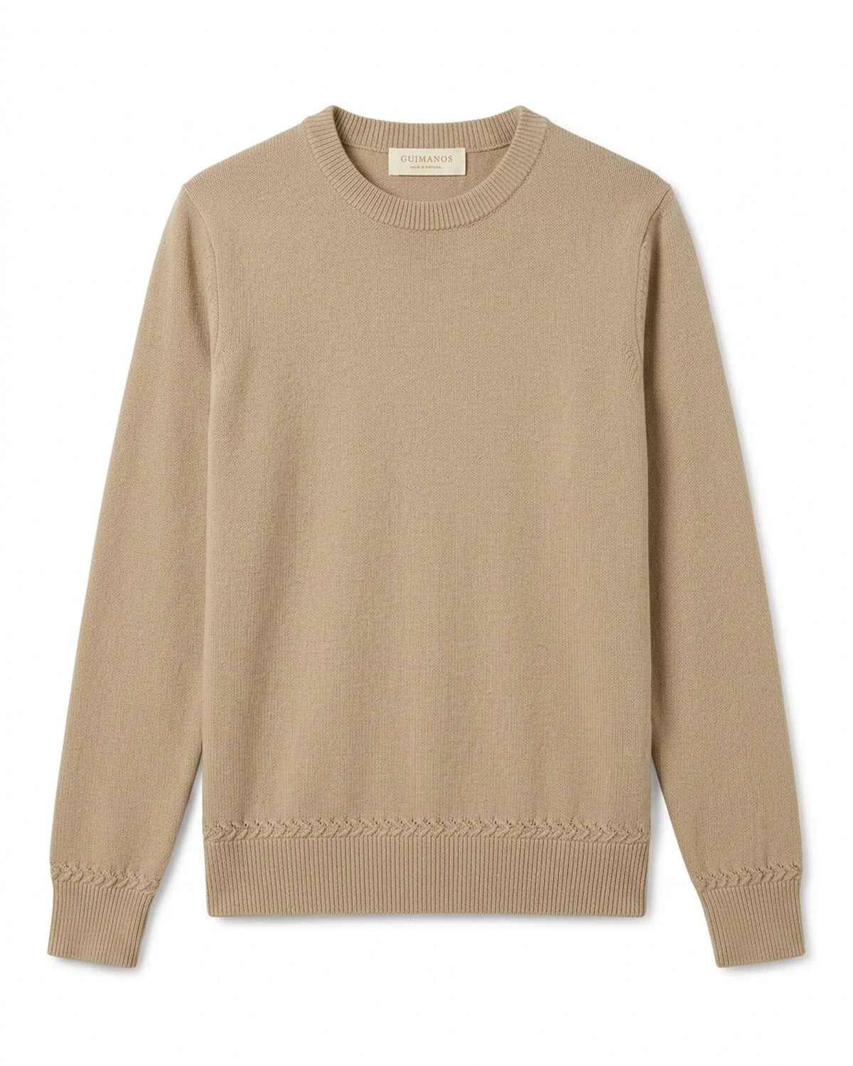 Camisola Malha Fina Caxemira Areia