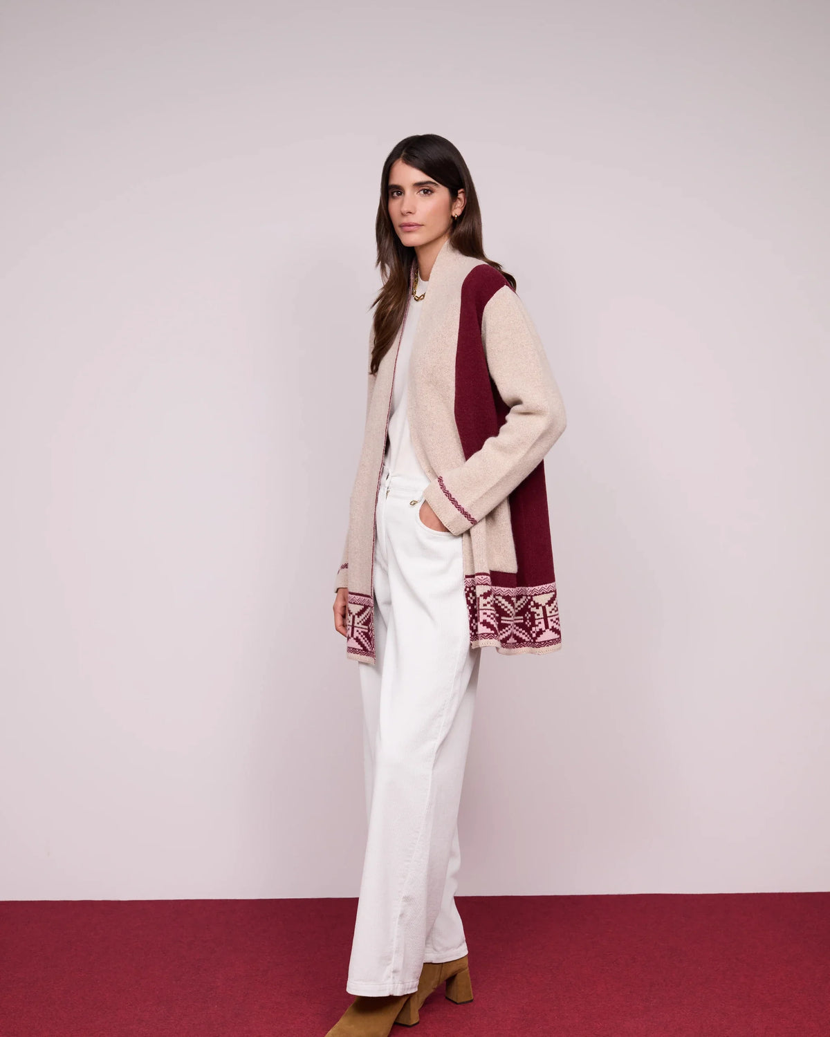 Casaco de Malha Barra Jacquard