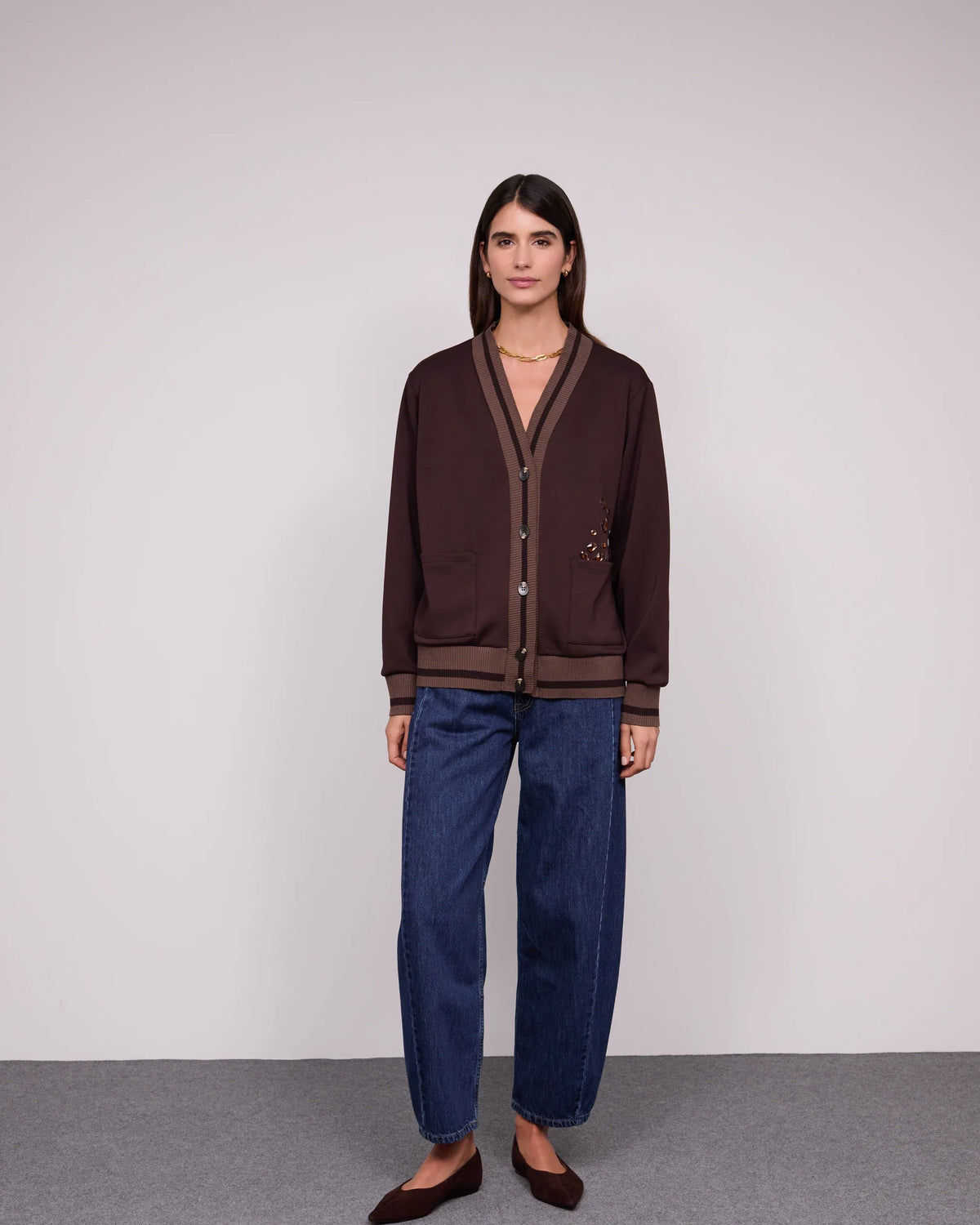 Cardigan Sweat com Brilhantes
