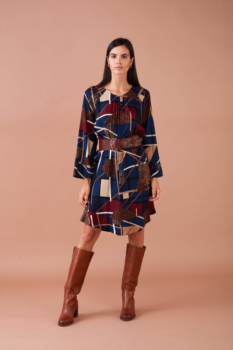 Vestido Curto Fluido Estampado | GUIMANOS