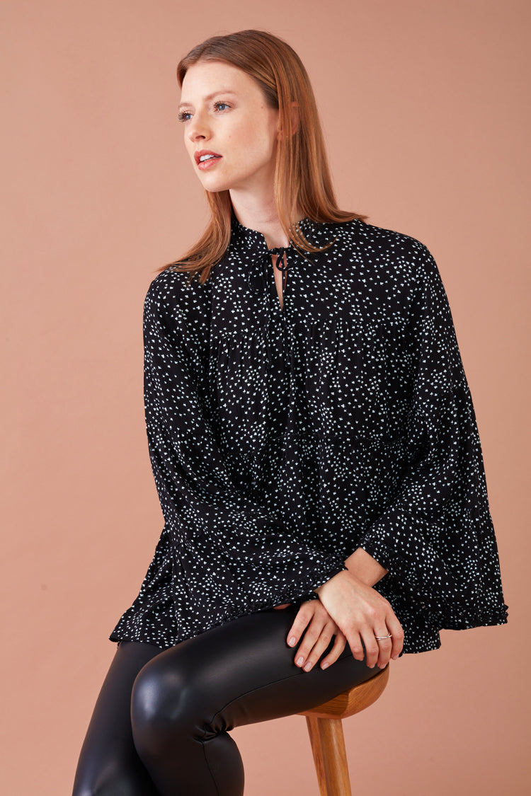 Blusa Folhos Estampada | GUIMANOS